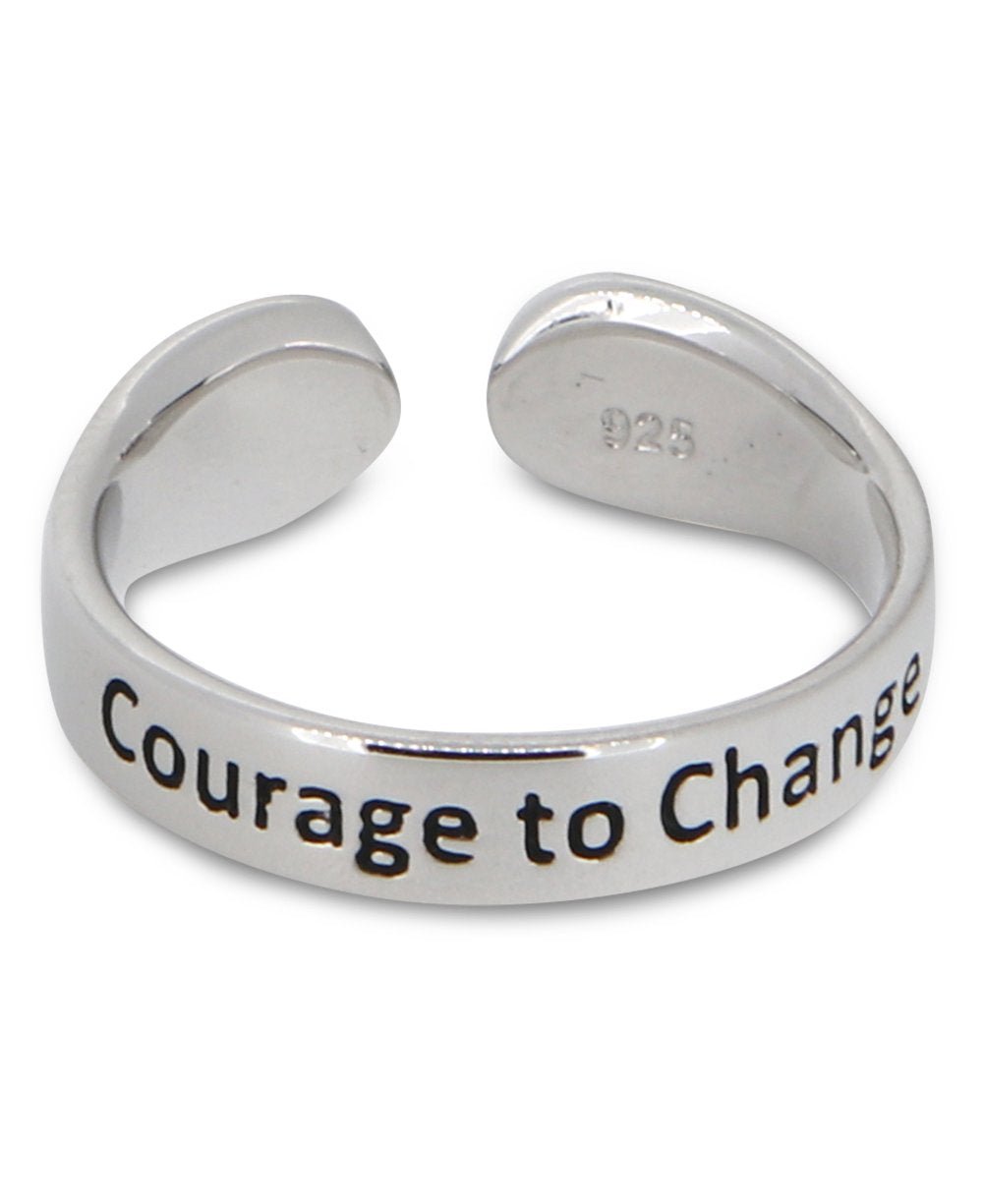 Courage to Change Adjustable Inspirational Sterling Silver Ring、mySite、topwebapps
