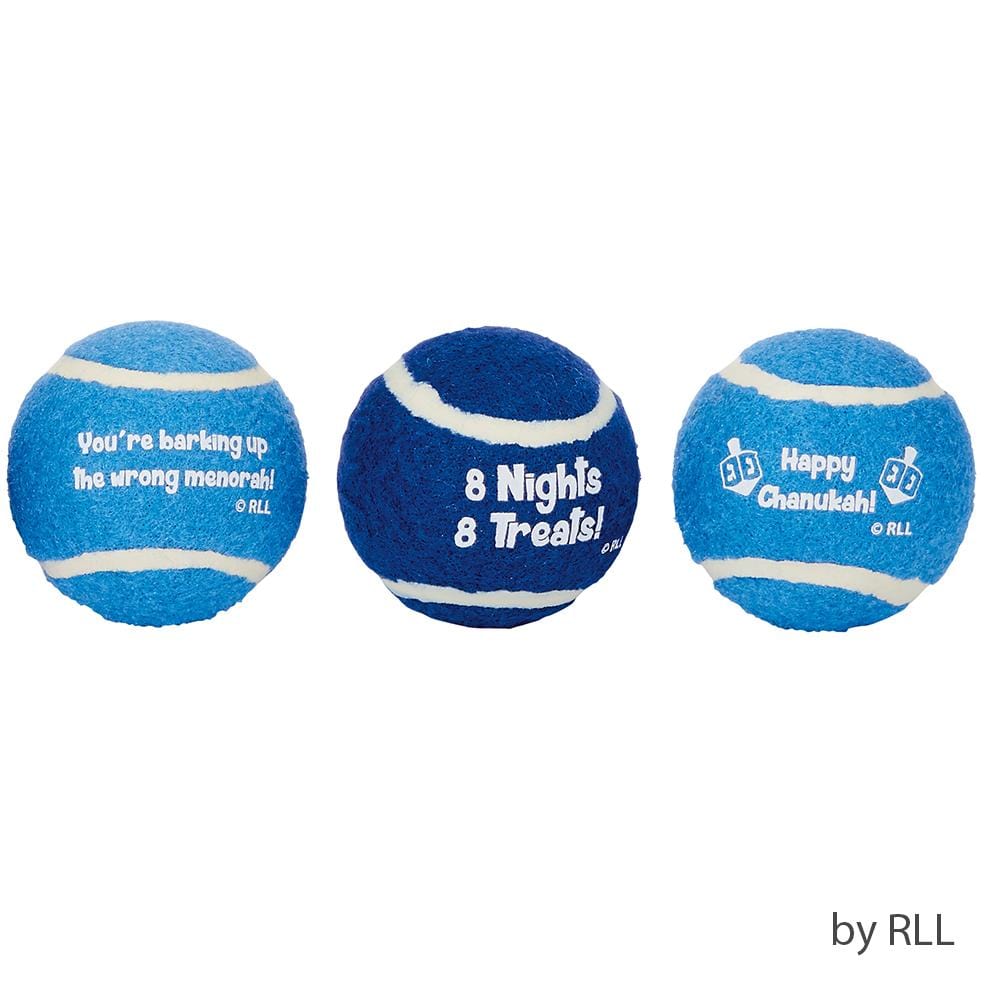 Chewdaica Set of 3 Chanukah Dog Tennis Balls、mySite、topwebapps