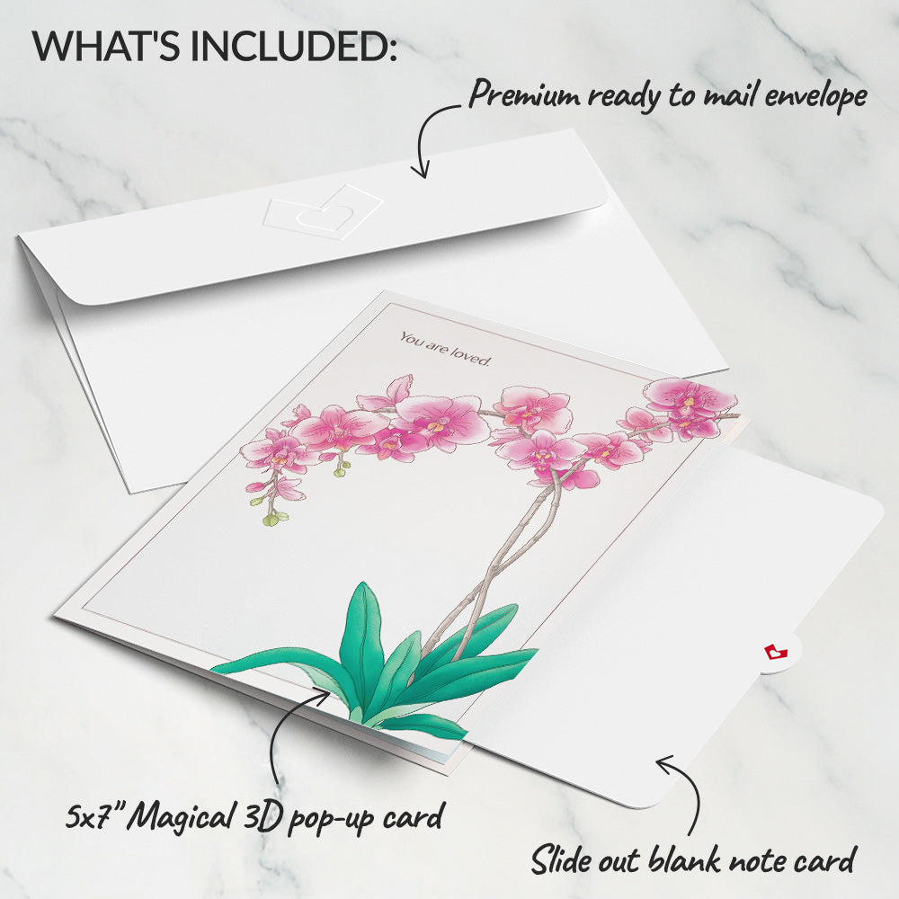 Watercolor Orchid Pop-Up Card、mySite、solidvoid