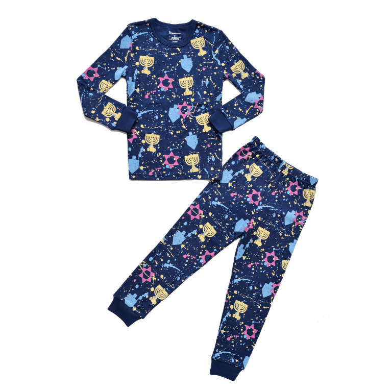 Hanukkah Splatter Paint Pajamas, Adults Unisex Sizes S - XL、mySite、topwebapps