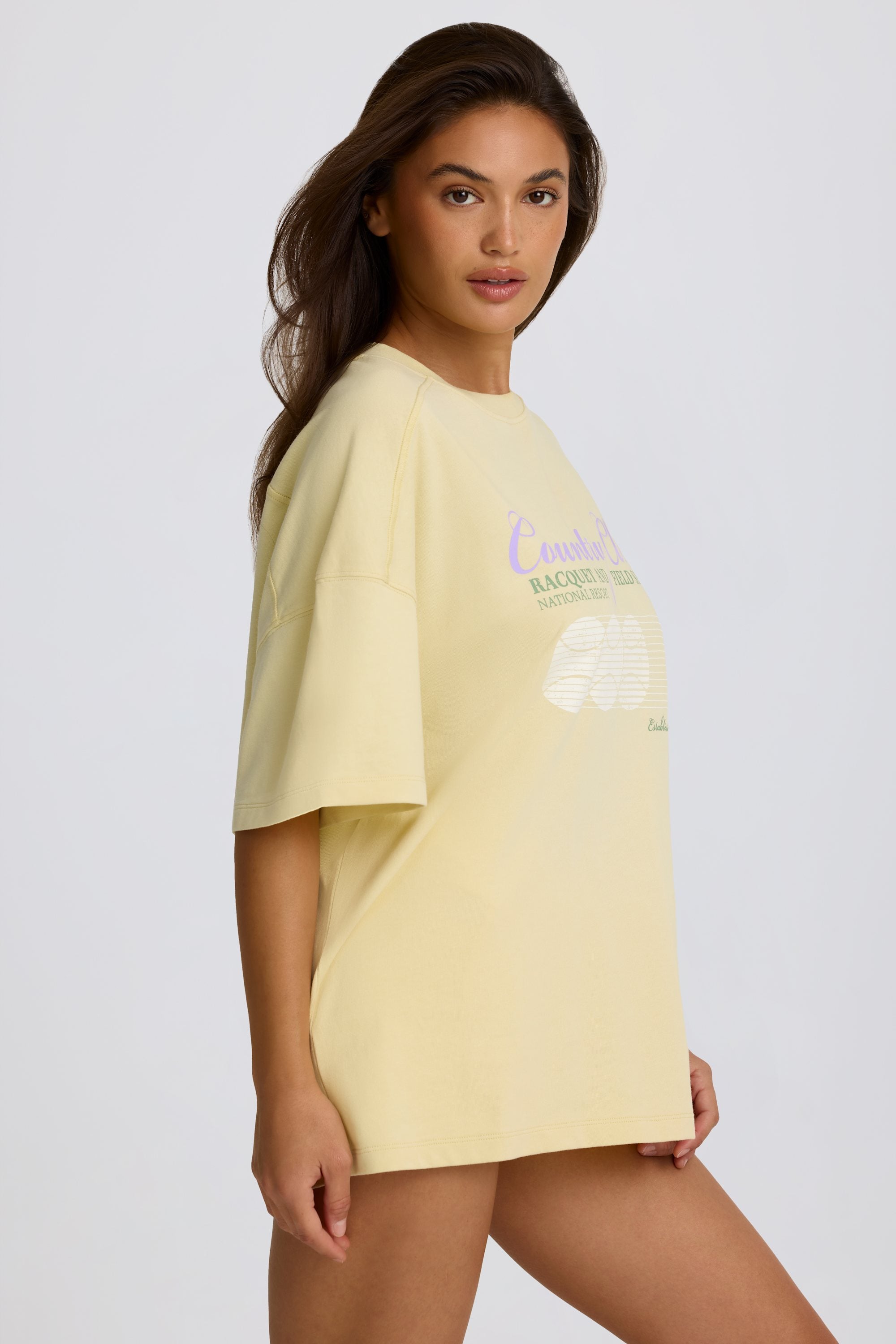  Oversized Graphic T-Shirt in Lemon、mySite、sugarbowlscore