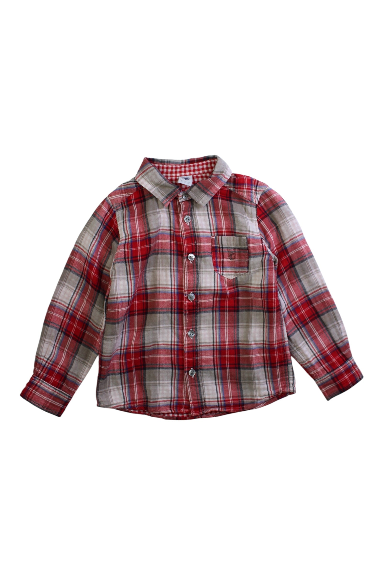 Petit Bateau Plaid Button-Down Shirt - Size 6T、mySite、g9winljtr