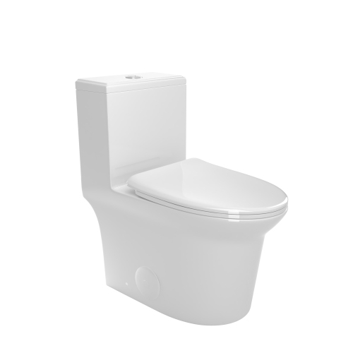 1.1/1.6 GPF Elongated Comfort Height Floor Mounted One-Piece Toilet, CUPC Certified, WaterSense Cetified, Ceramic, White Color, Soft Close Seat、、xpatfood
