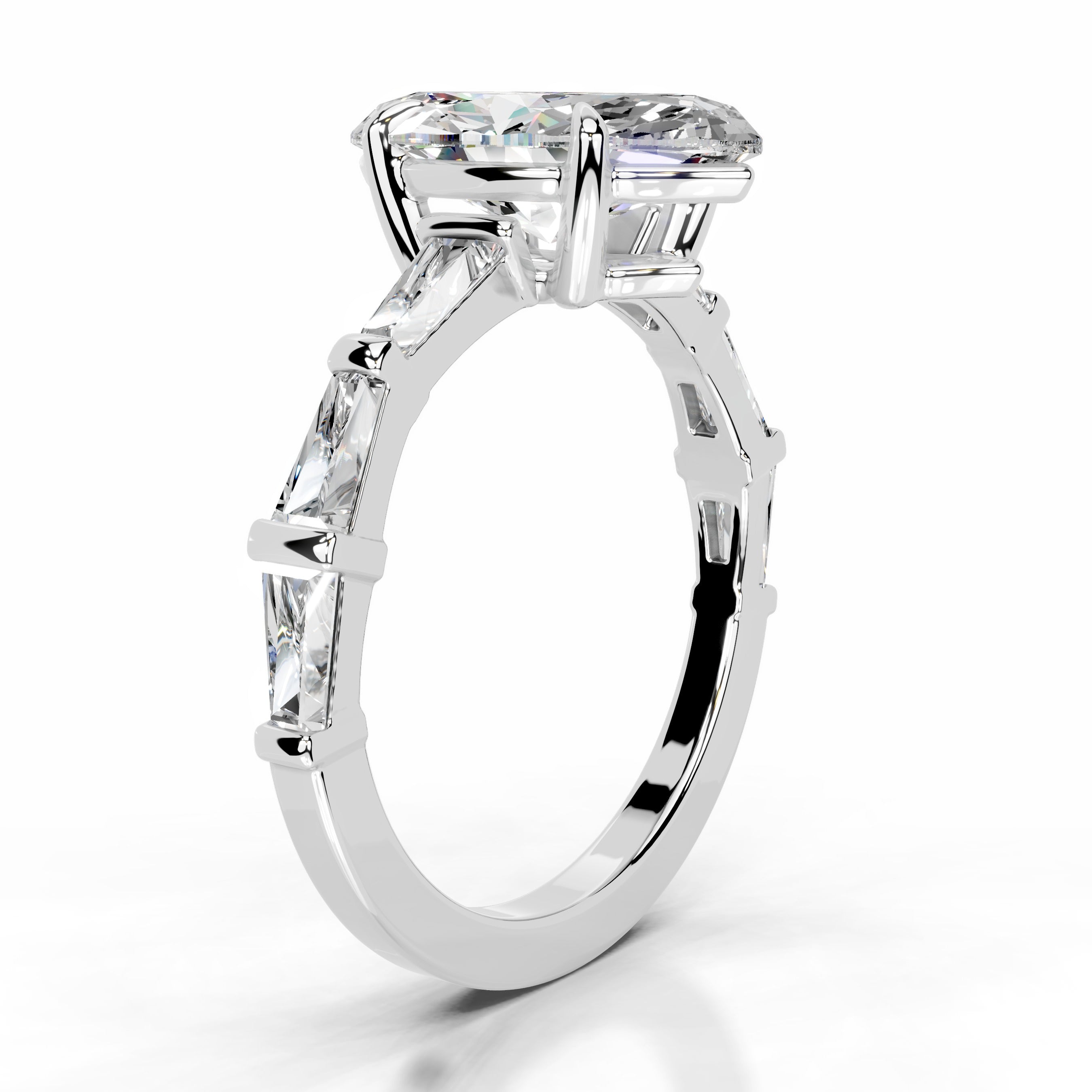 Nidia Moissanite & Diamond Ring - 14K White Gold、mySite、hinf8tx79