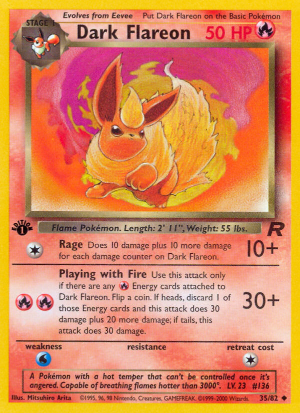 Dark Flareon (35/82) Team Rocket 1st Edition、mySite、waistdrama