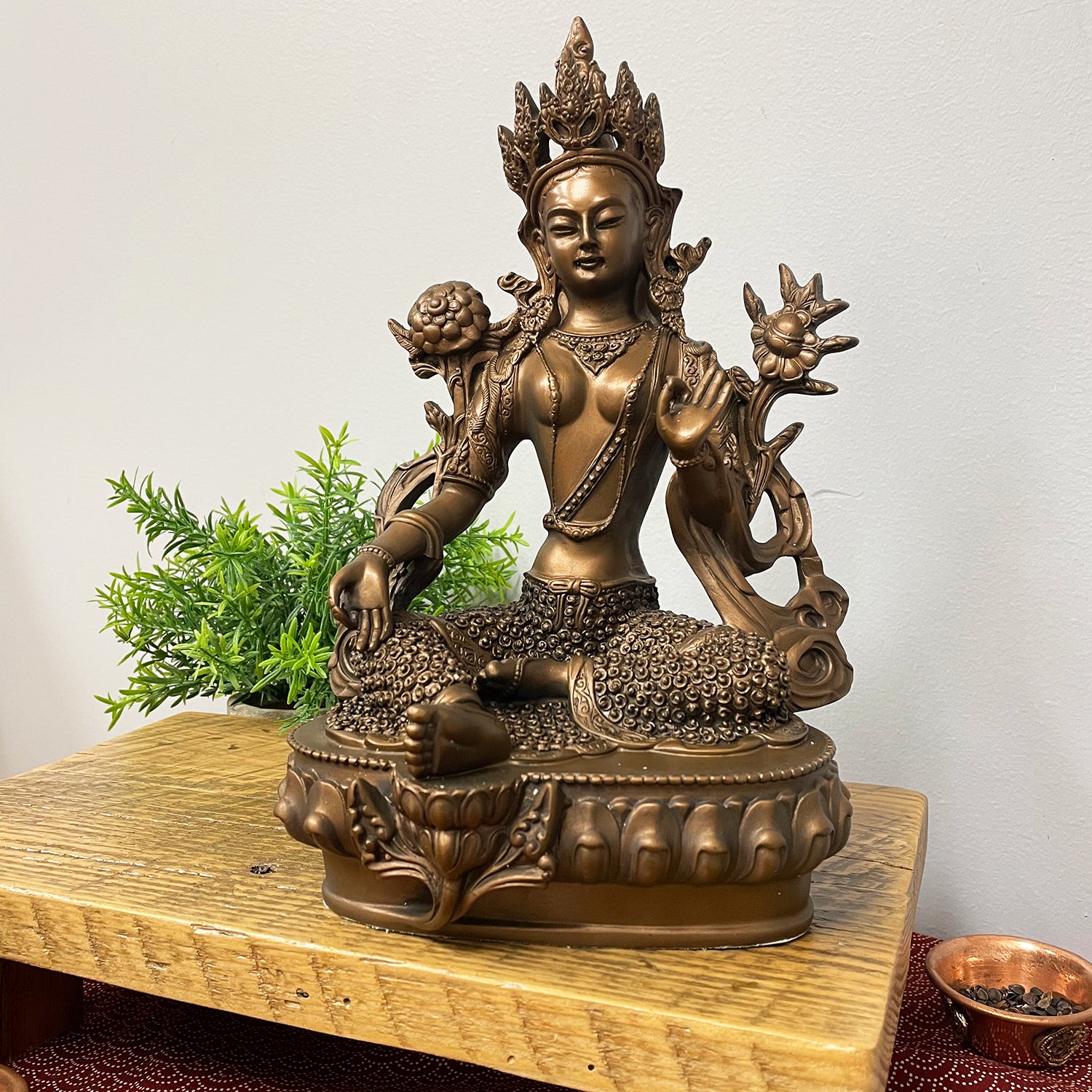 Green Tara Statue with Bronze Finish、mySite、topwebapps