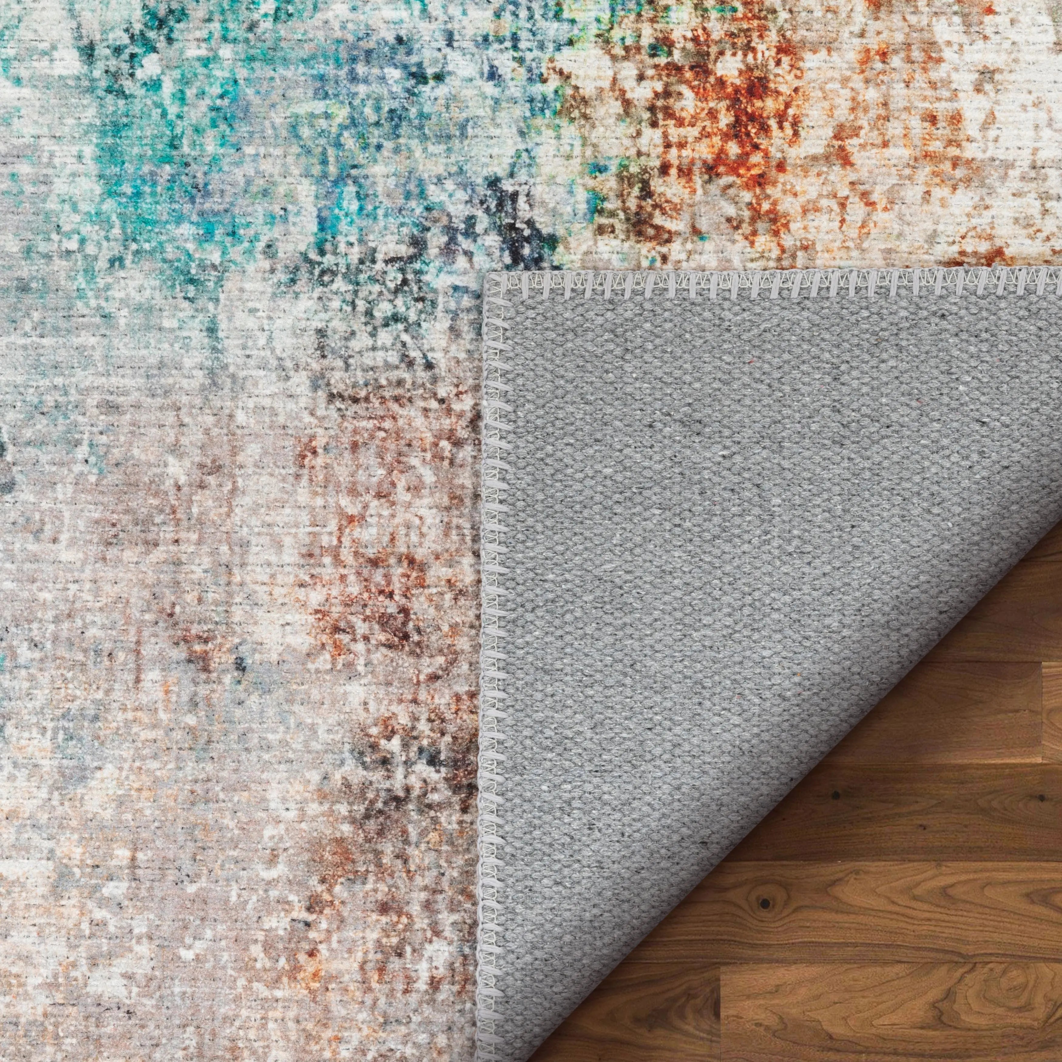 Amesti Machine Washable Light Blue Flat-Weave 5'3 x 7'3 Rug、mySite、gigharbornorthrealestate