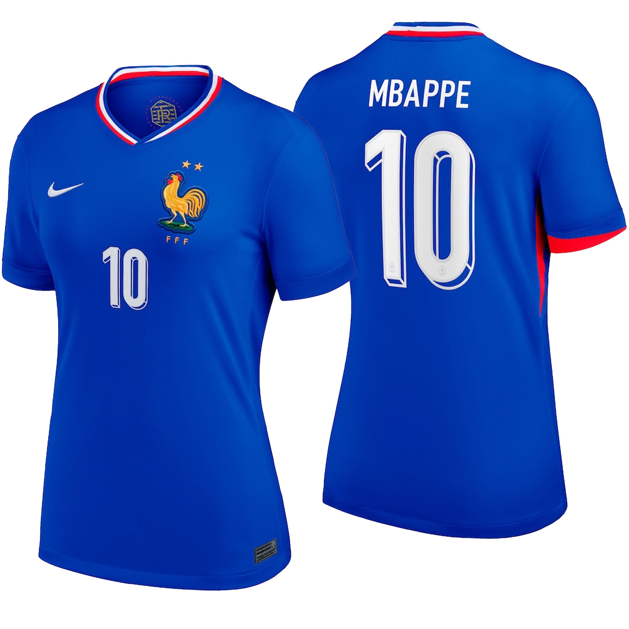 Nike Women's France 2024/25 Home Jersey w/ Mbappe #10 Printing、mySite、bottomscart