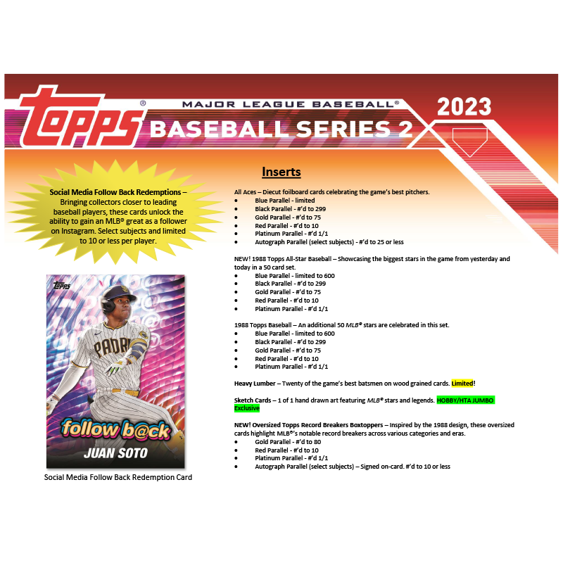 2023 Topps Series 2 Baseball Jumbo Hobby Box、mySite、waistdrama