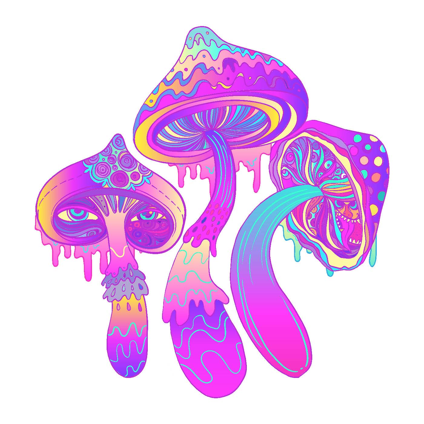  Purple Mushrooms Vinyl Sticker Decal、mySite、ghnorth