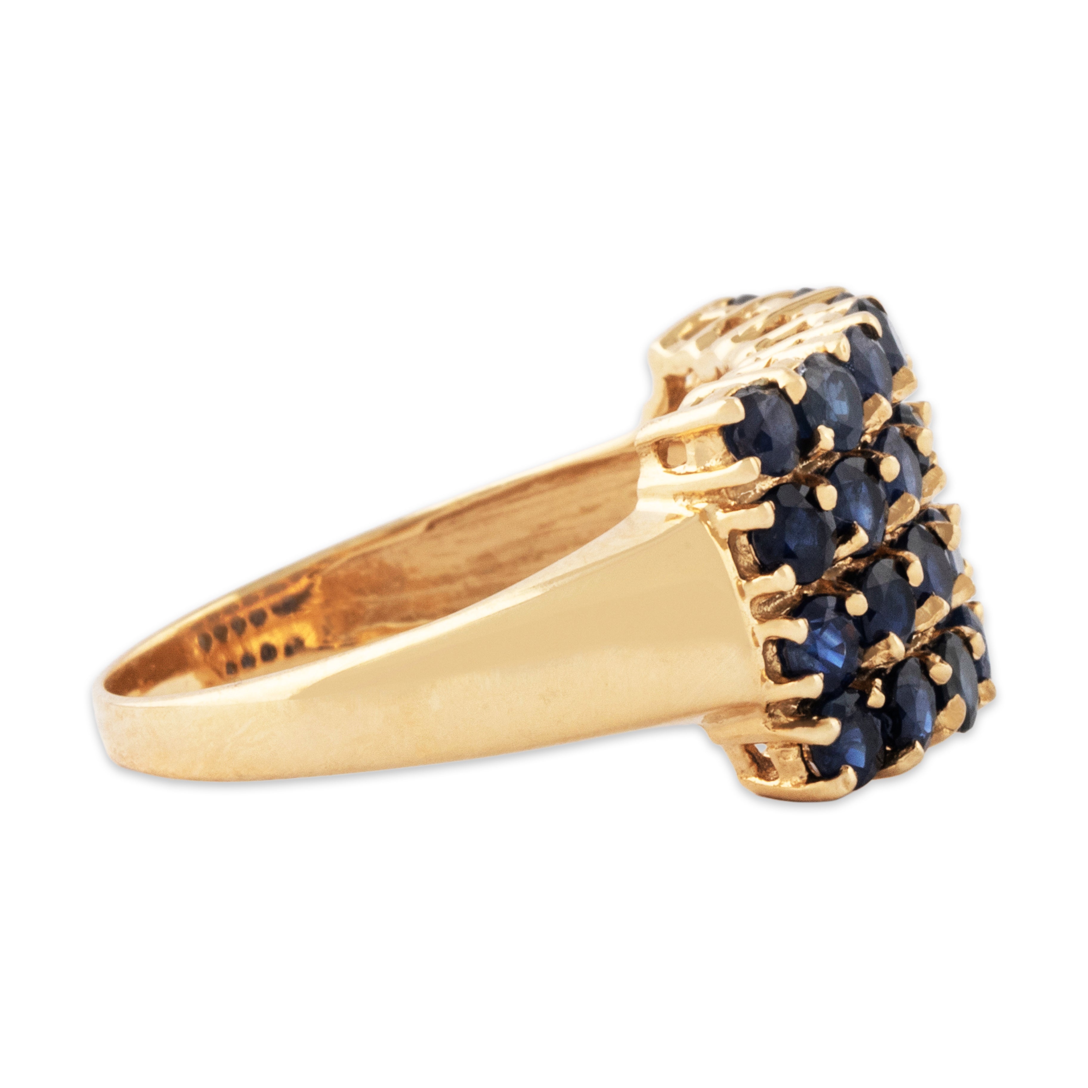 Vintage 14k Yellow Gold 2.5cttw Blue Sapphire Rectangle Line Ring 7.00、mySite、hinf8tx79