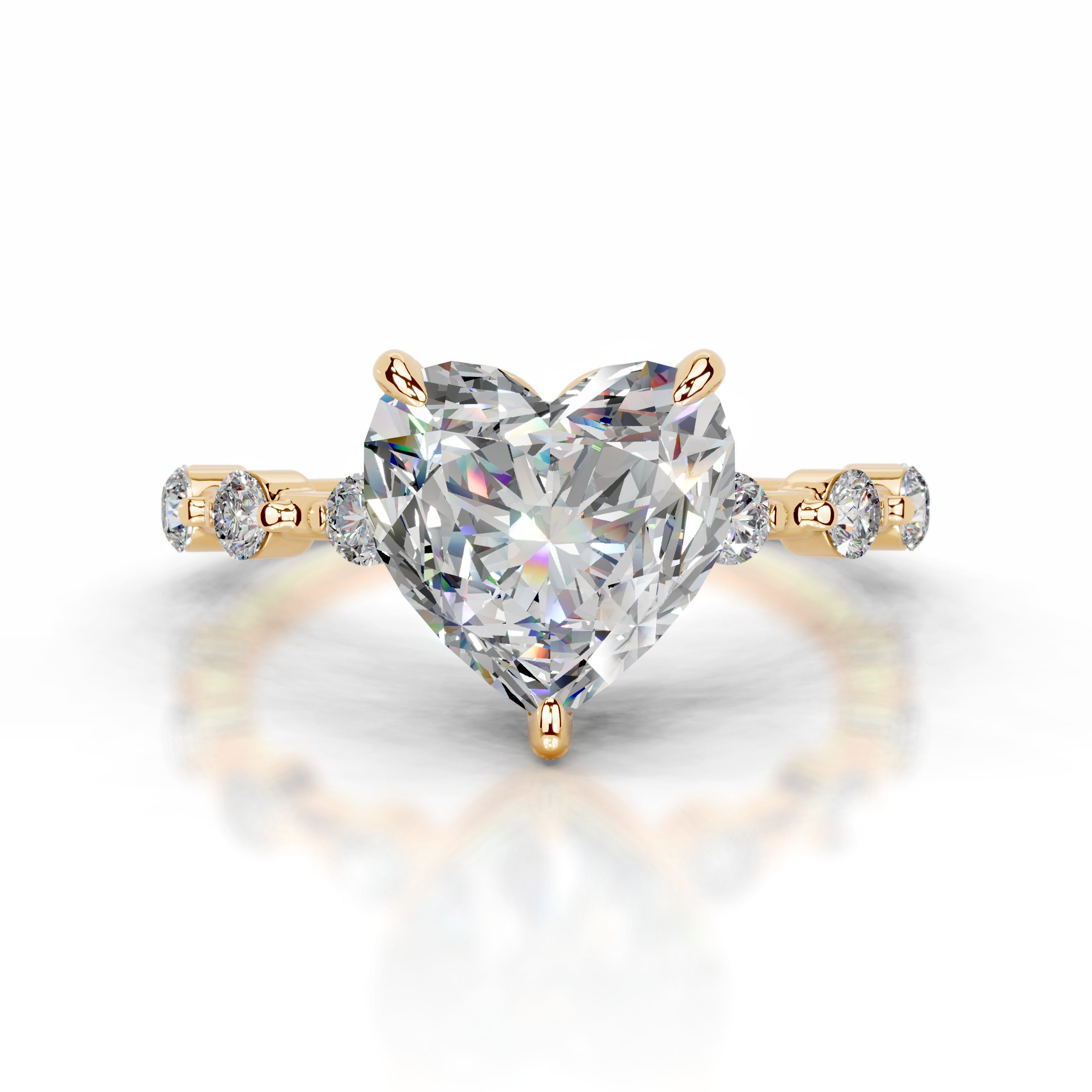 Bell Moissanite & Diamonds Ring - 18K Yellow Gold、mySite、hinf8tx79