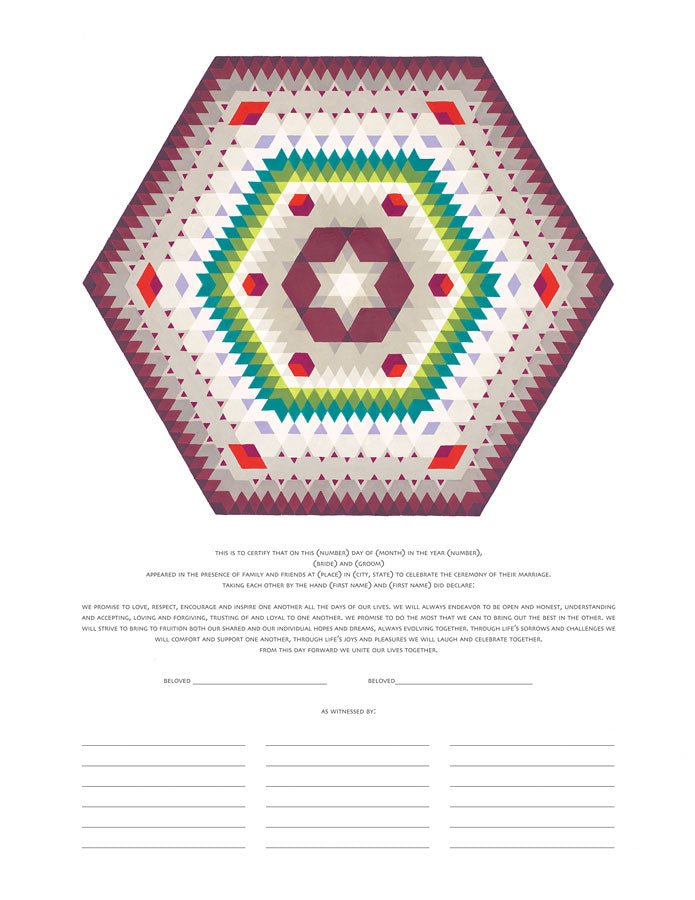  Southwestern Hexagon Ketubah by Rachel Marks、mySite、elrpsem3k