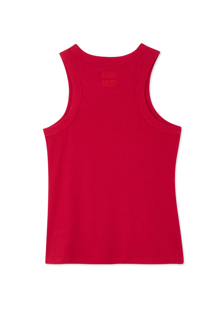 Deep Red Rib Tank Top、mySite、solidvoid