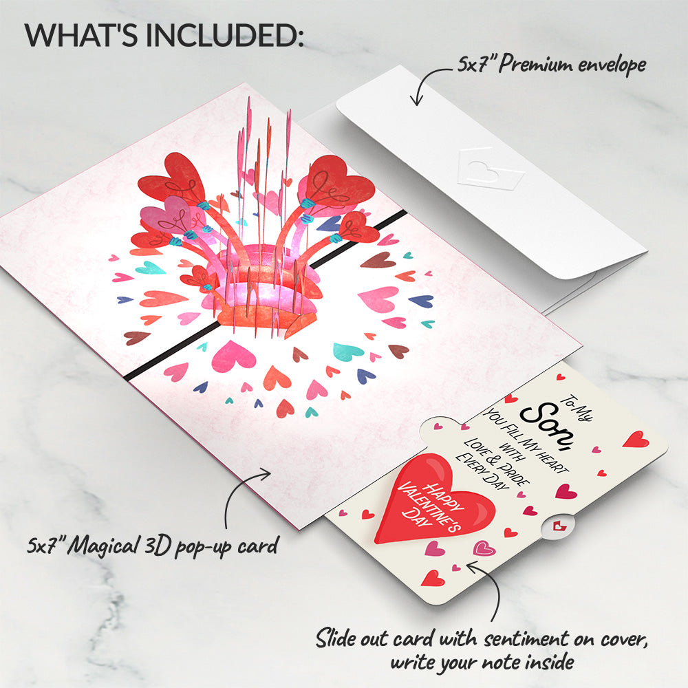You Light Up My Life Valentine Pop-Up Card and Sentiment Set for Son、mySite、solidvoid