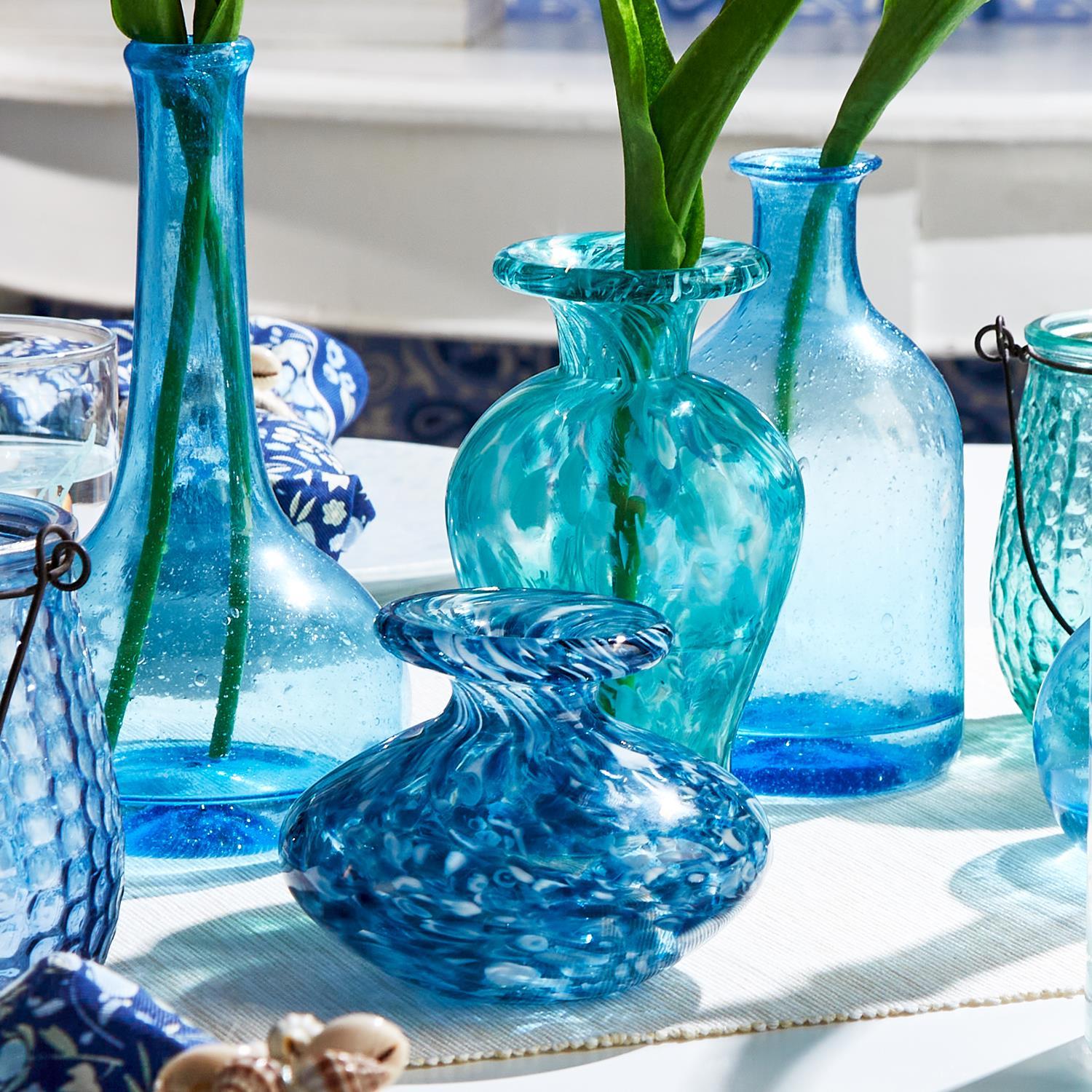  Blue Glass Bottle Vase Set of 3、mySite、elrpsem3k