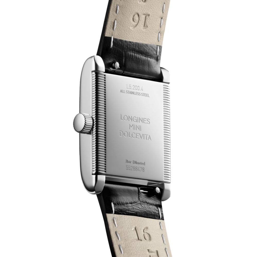  Mini Dolcevita 29mm - Silver Fliniqué Dial on Leather Strap