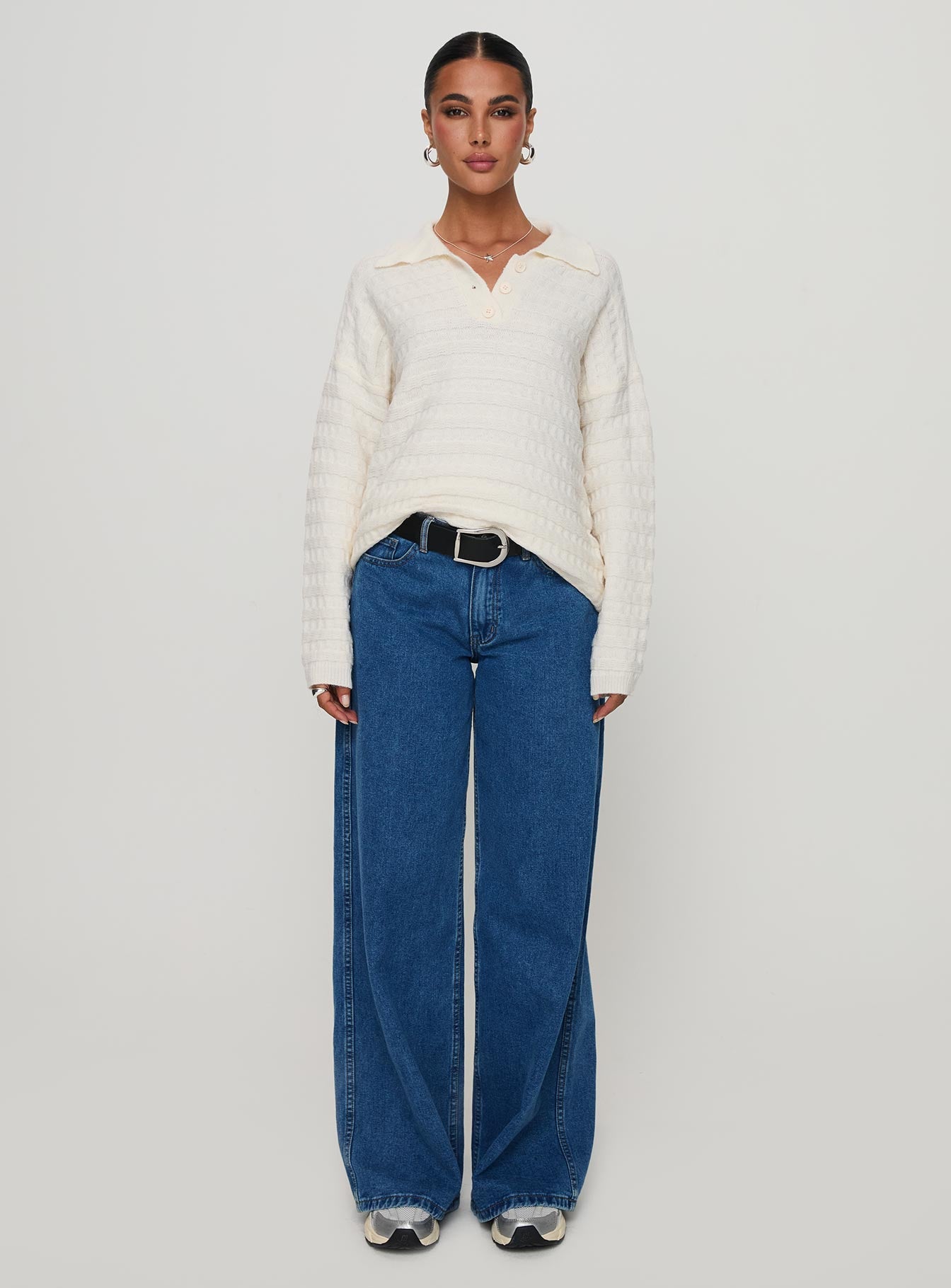 Autumnal Collared Sweater Cream、mySite、solidvoid