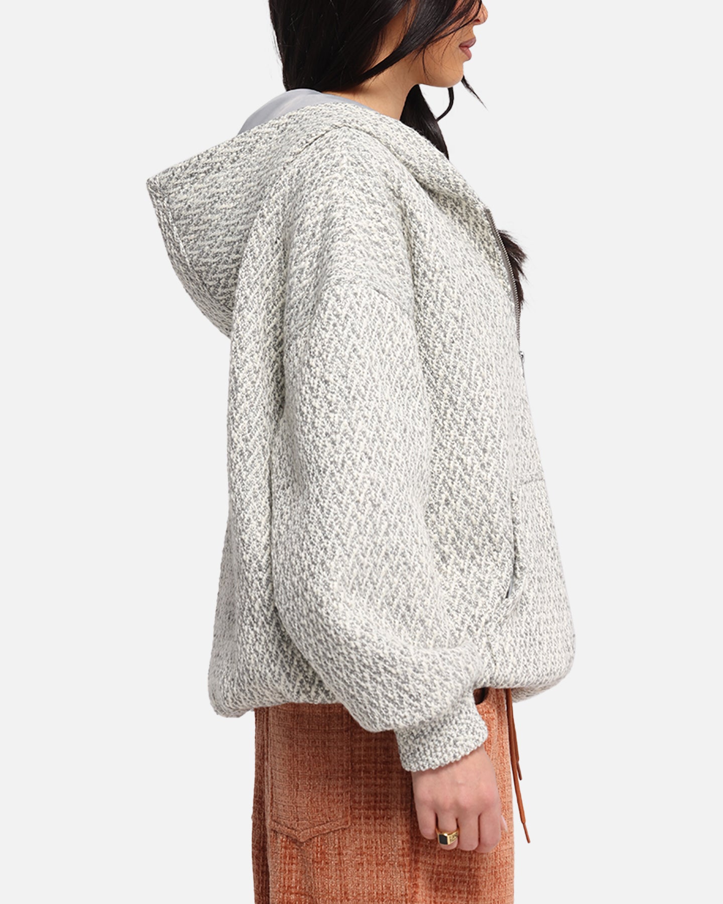 XXIII Boucle Tweed Zip Hoodie Grey Marle、mySite、zt4zffjzw