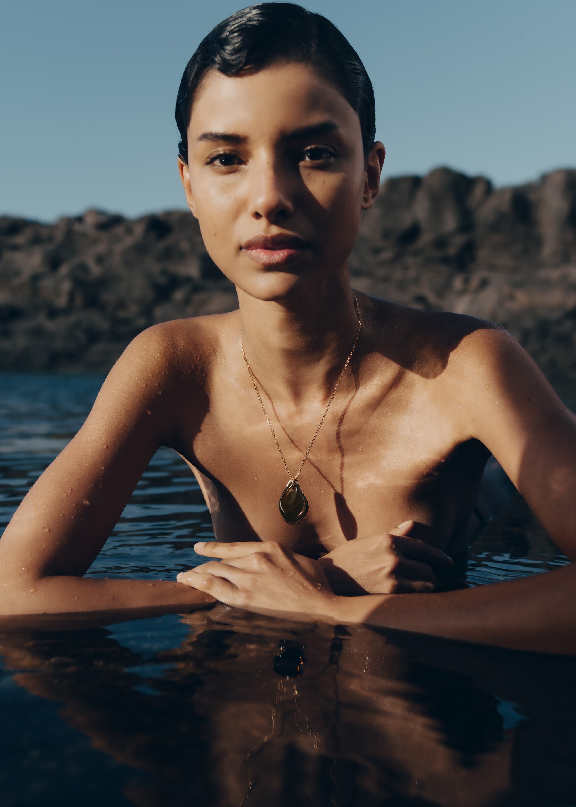 Pendentif Na茅 - Verre fum茅、mySite、camillekostekn