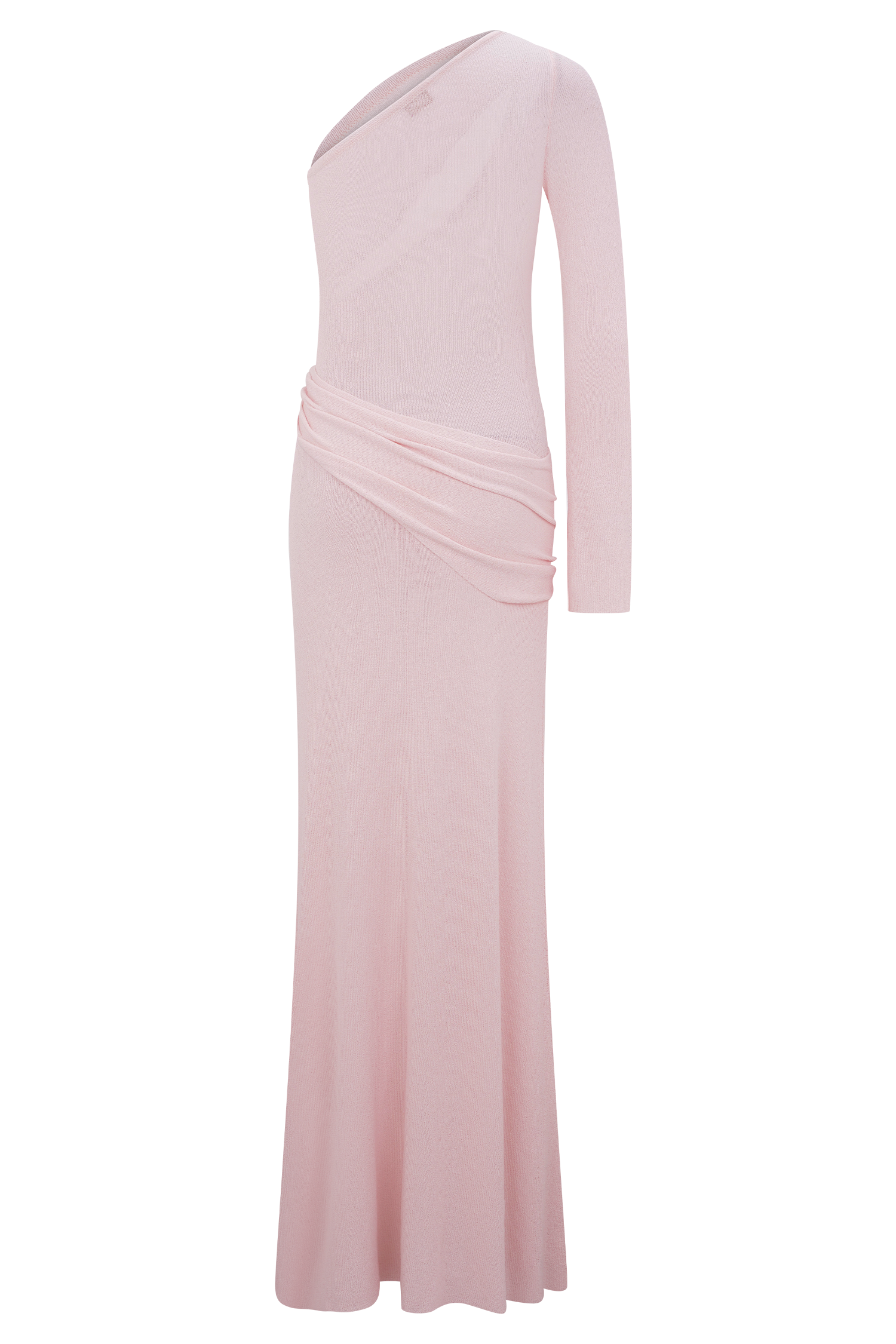 Alexius One Shoulder Knit Maxi Dress - Dusty Pink、mySite、solidvoid