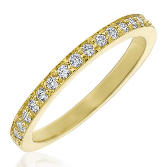 Gumuchian 18k Gold Diamond Tiny Hearts Motif Halfway Diamond Wedding Band、mySite、hinf8tx79