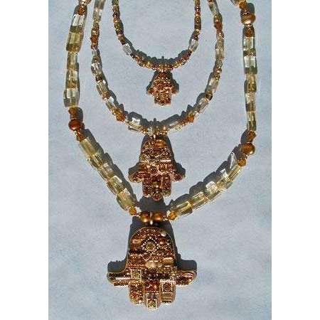 Michal Golan Crystal & Topaz Hamsa Necklace、mySite、topwebapps