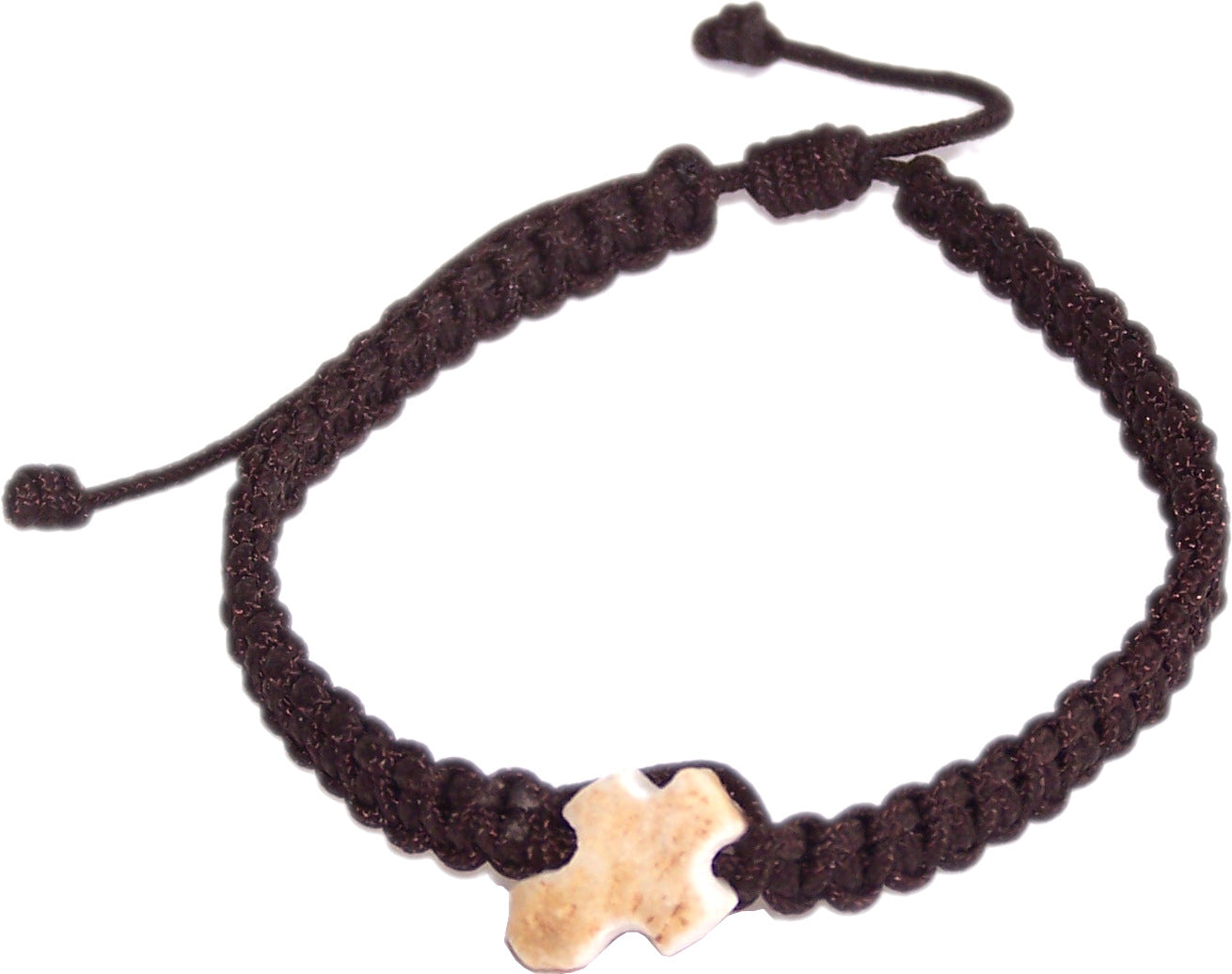 MEDJUGORJE - Bracelet with Stone Cross from Apparation hill stones - Brown、mySite、topwebapps