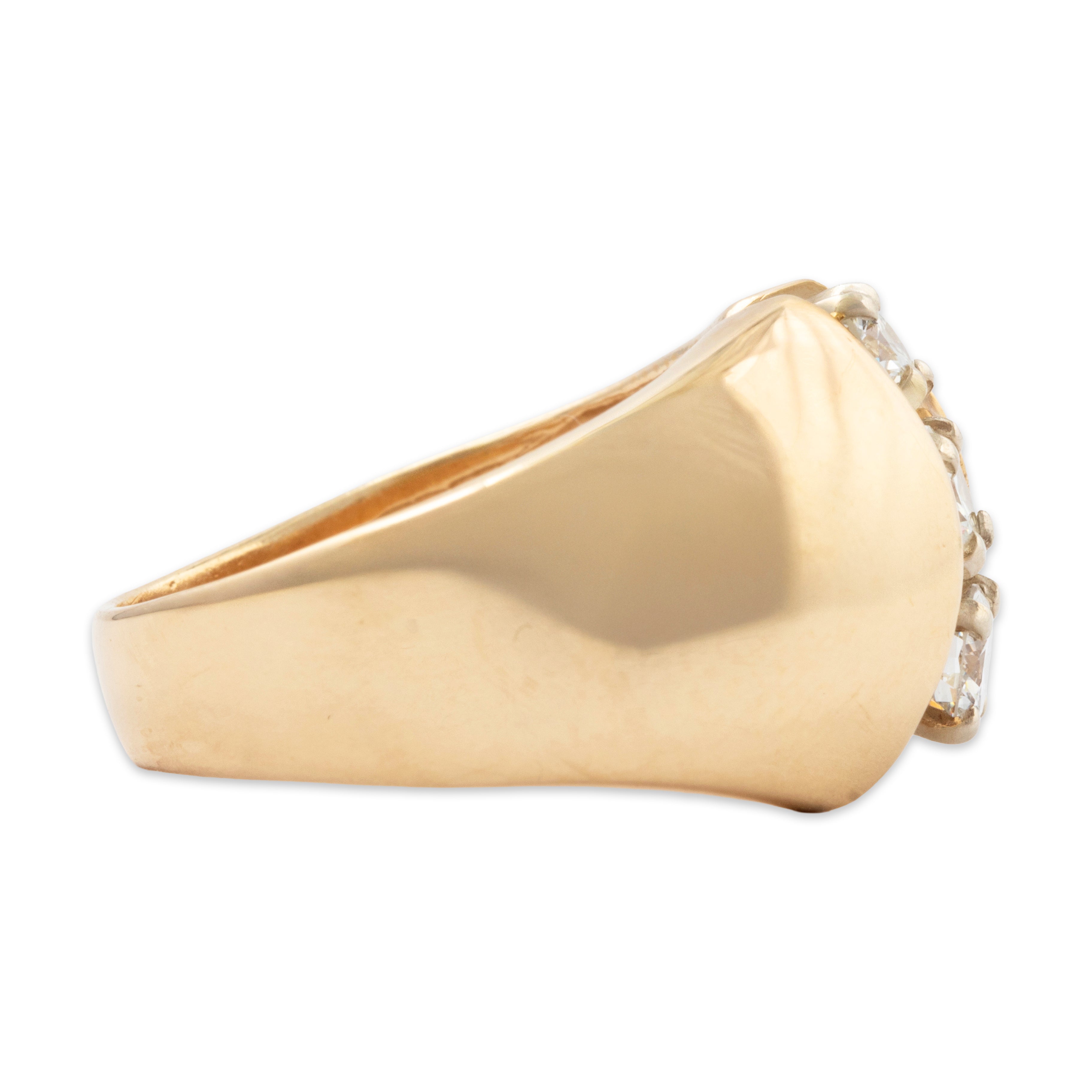 Vintage Heavy 14k Yellow Gold .645cttw Diamond Stoplight Brilliance Ring 5.75、mySite、hinf8tx79