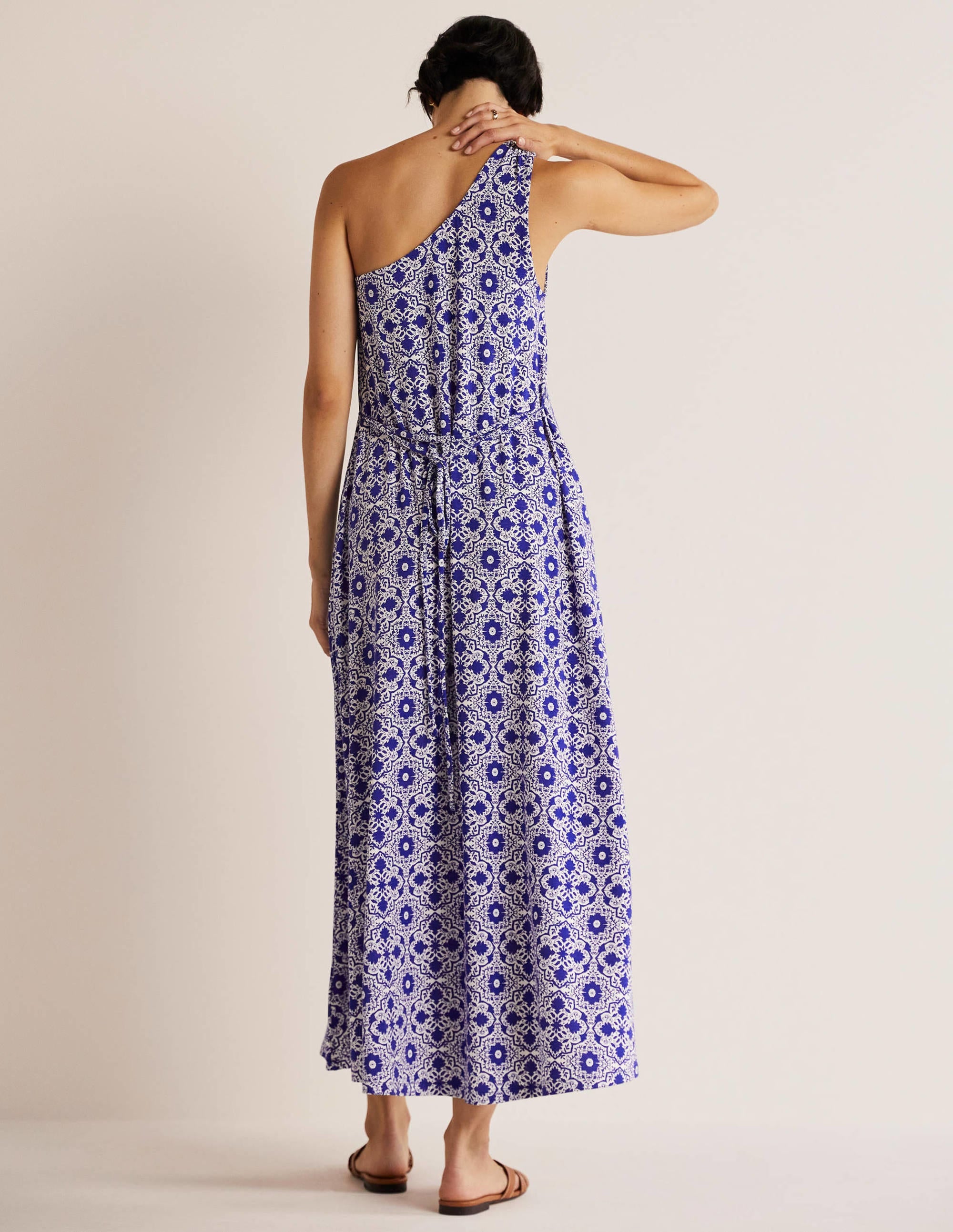  One Shoulder Jersey Midi Dress-Atlantic Ocean, Bloomsbury、mySite、ashleygrahame