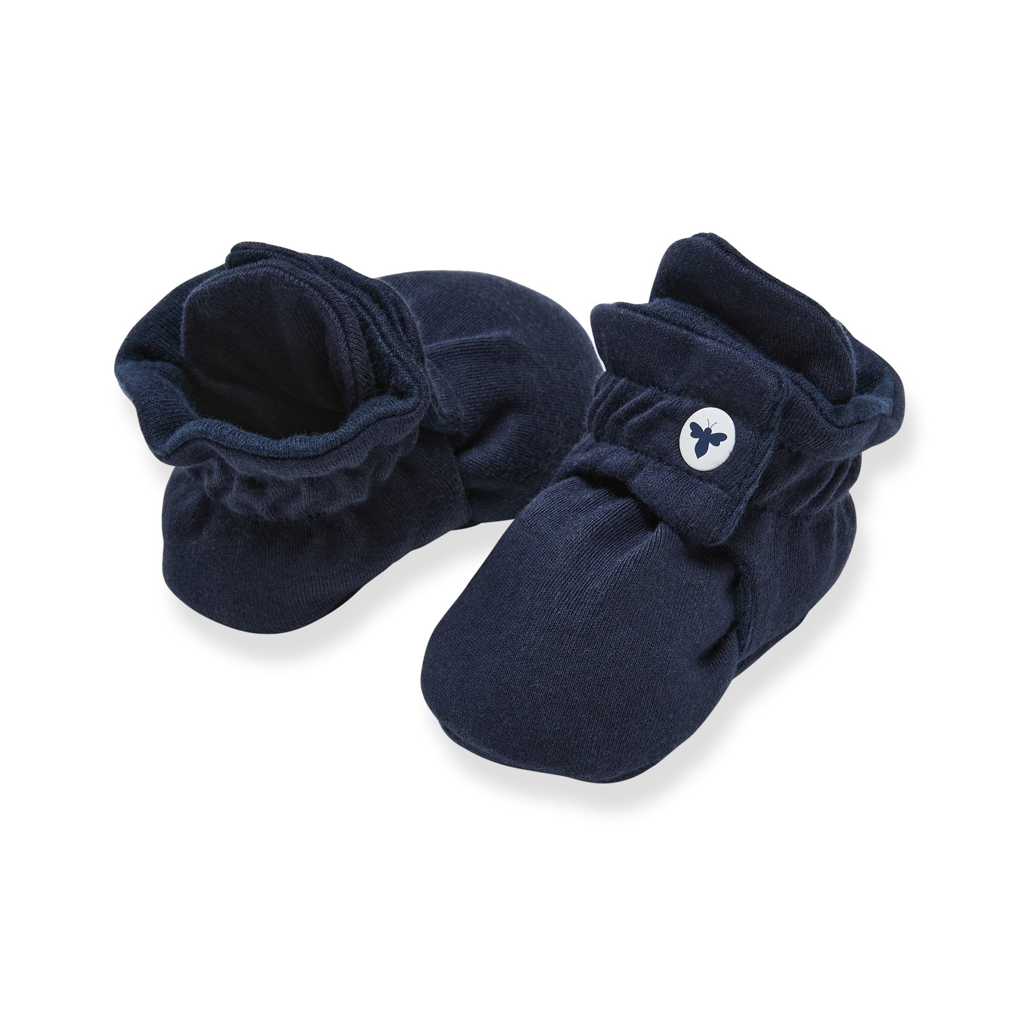 Solid Organic Cotton Baby Booties - Midnight、mySite、g9winljtr