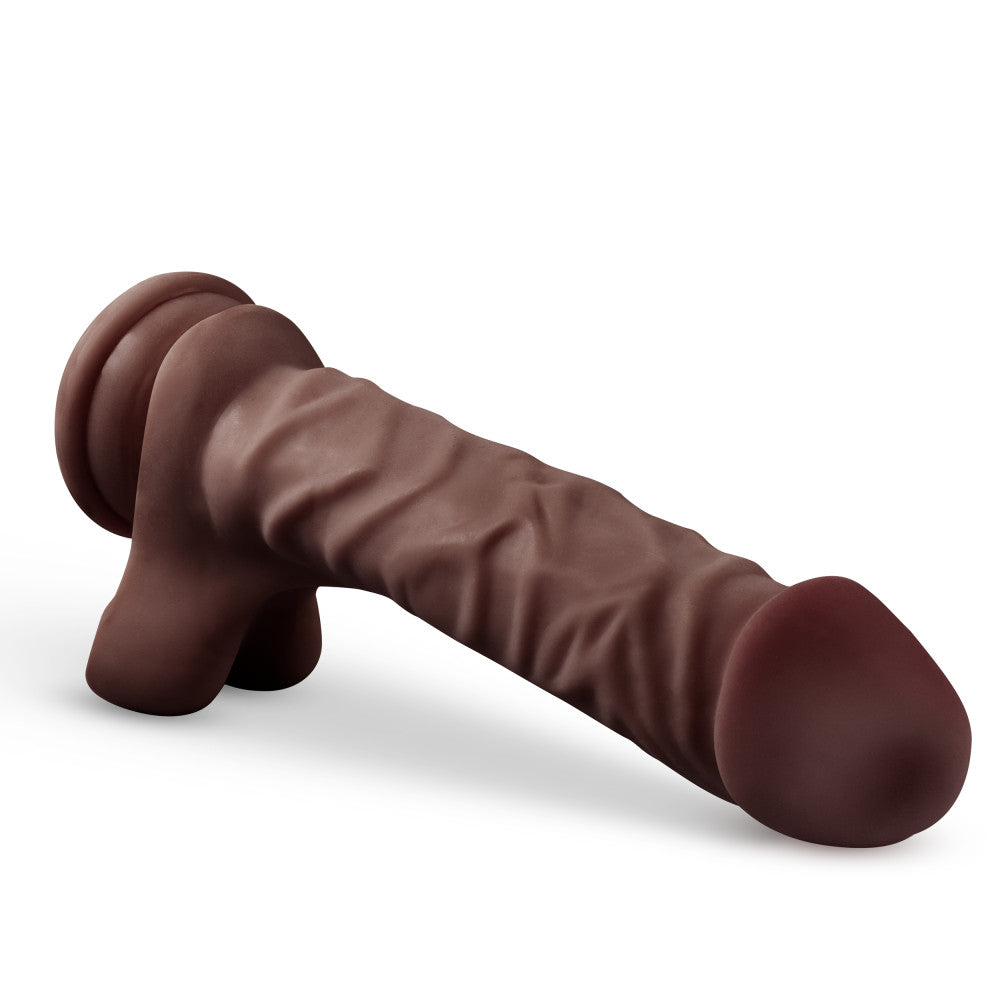 Coverboy™ By Blush® | The DJ Realistic Chocolate 9-Inch Long Dildo With Balls & Suction Cup Base、mySite、bottomscart