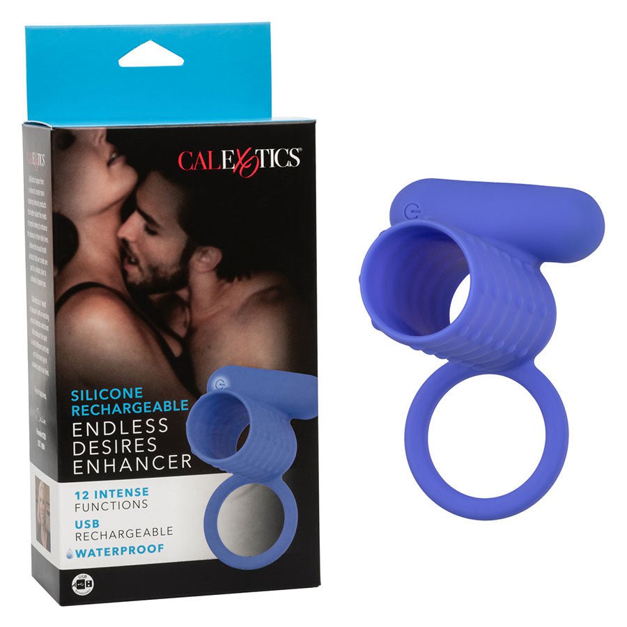 Silicone Rechargeable Endless Desires Vibrating Erection Enhancer Blue、mySite、bottomscart