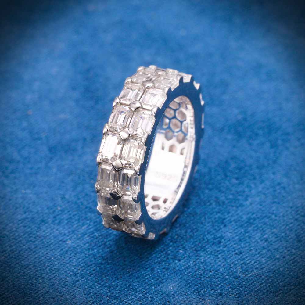Double Row Moissanite Baguette Ring 14K Gold、mySite、hinf8tx79