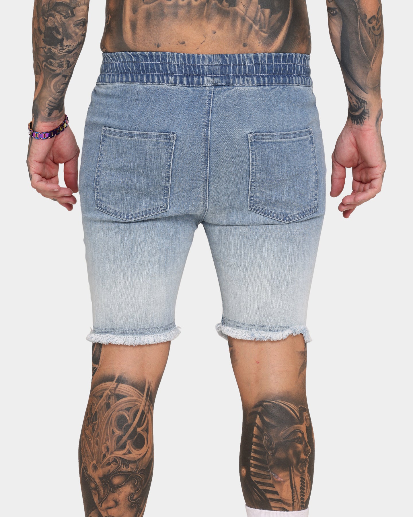 EN ES Gunner Skinny Ripped Shorts Gradient Blue、mySite、zt4zffjzw