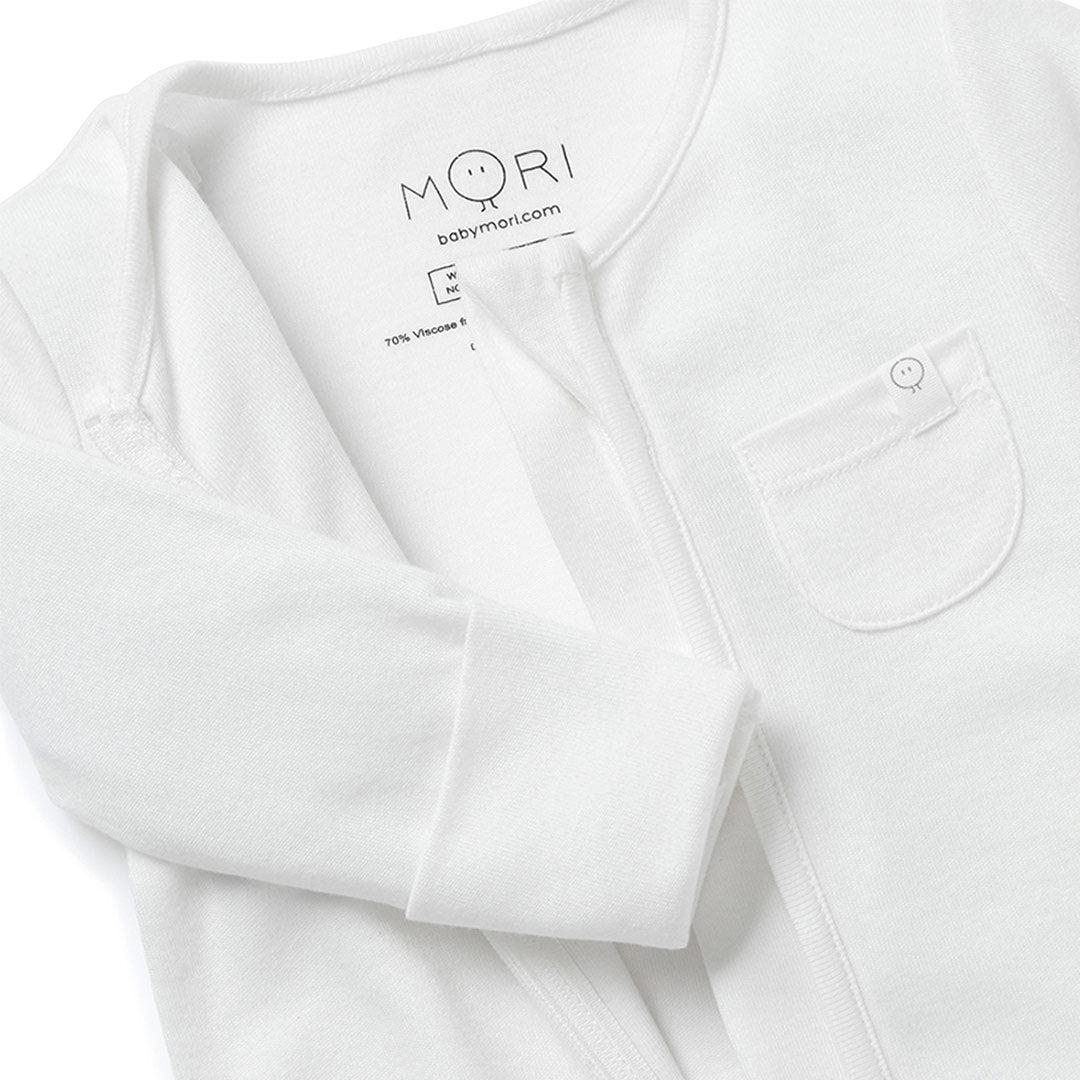  MORI Clever Zip Sleepsuit - White、mySite、merchandisen