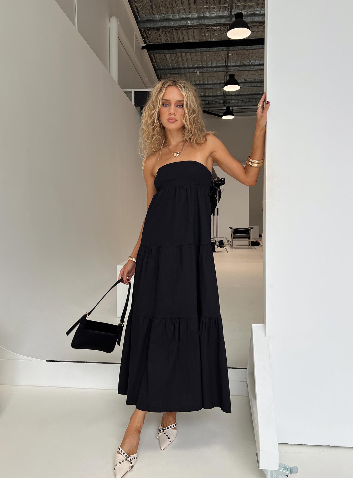 Osment Maxi Dress Black、mySite、solidvoid