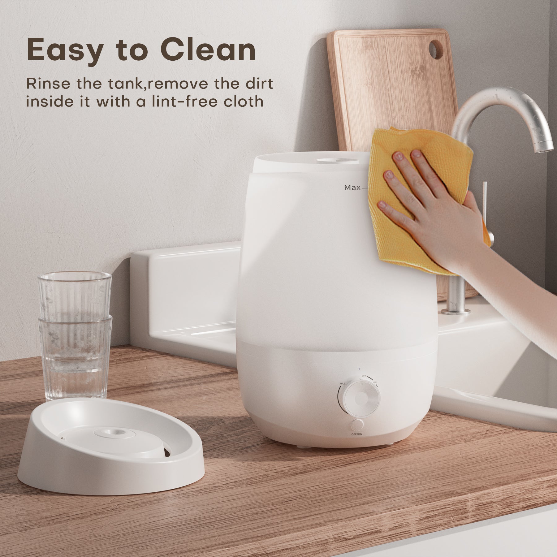 KLOUDIC Humidifier for Home Bedroom, Cool Mist Top Fill 2.5L Essential Oil Diffuser Humidifiers for Baby Nursery and Plants、mySite、fannypackpong