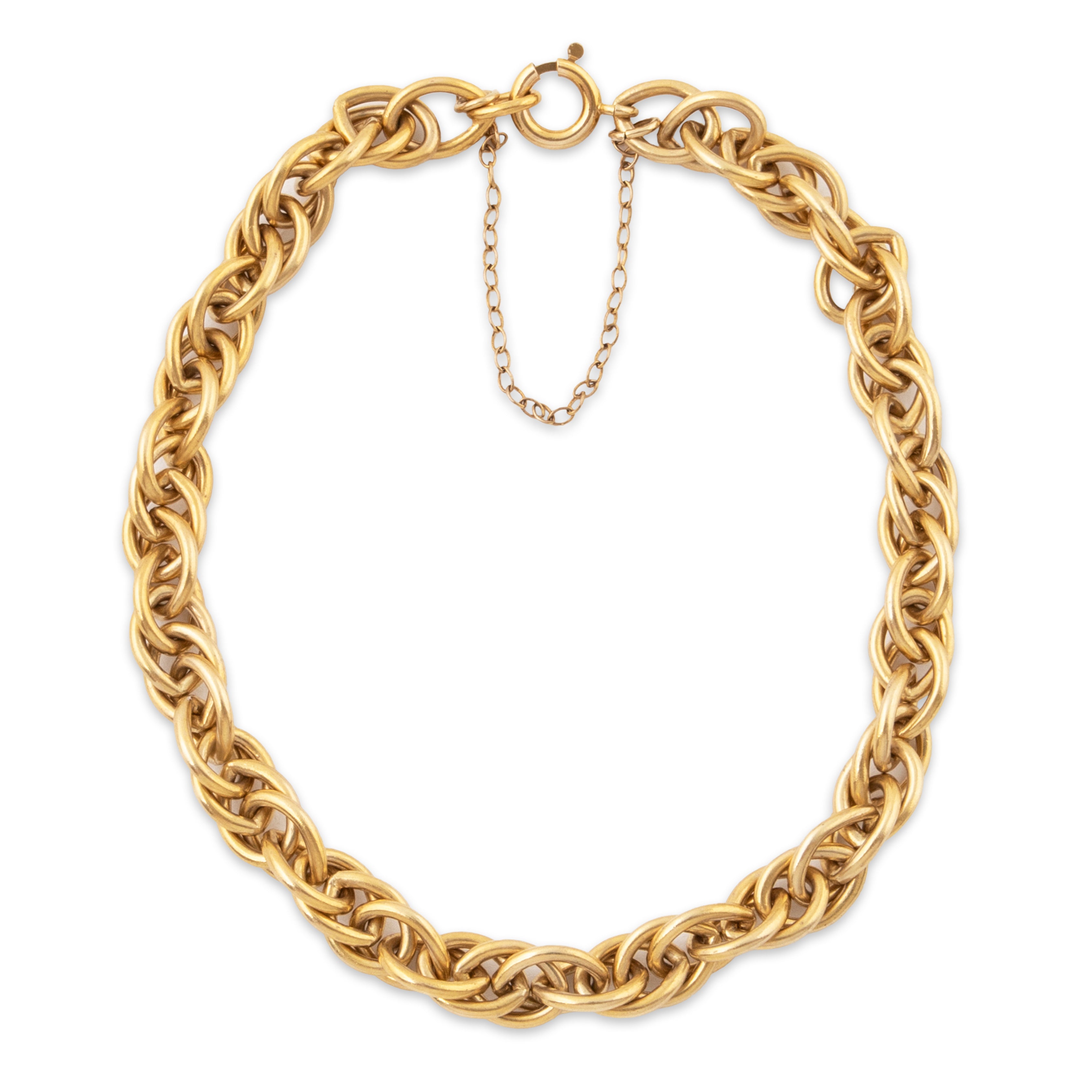 Vintage 14k Yellow Gold Handcrafted Solid Link Rope Charm Bracelet 7、mySite、hinf8tx79