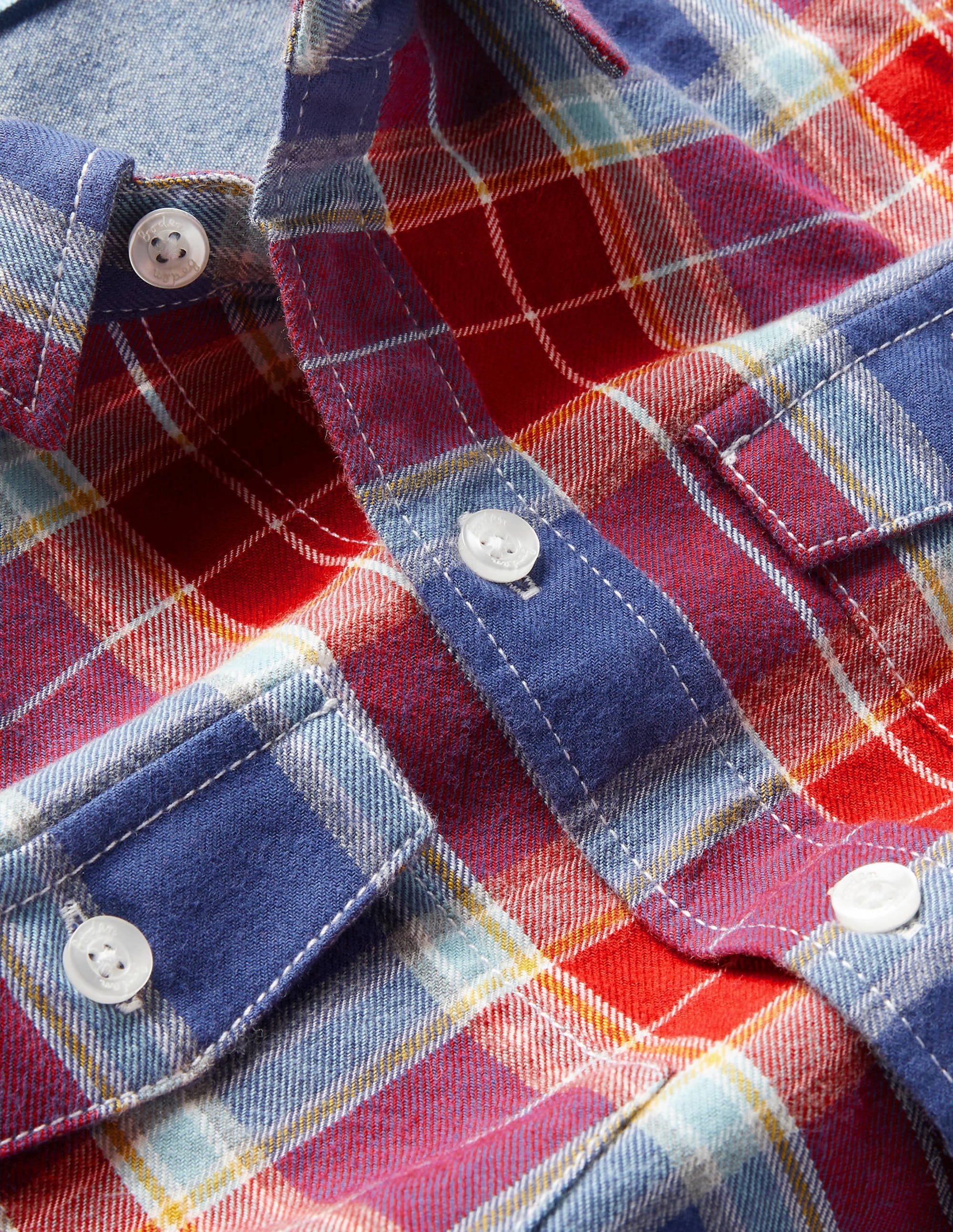  Cosy Brushed Check Shirt-Rockabilly Red/Starboard Blue、mySite、ashleygrahame