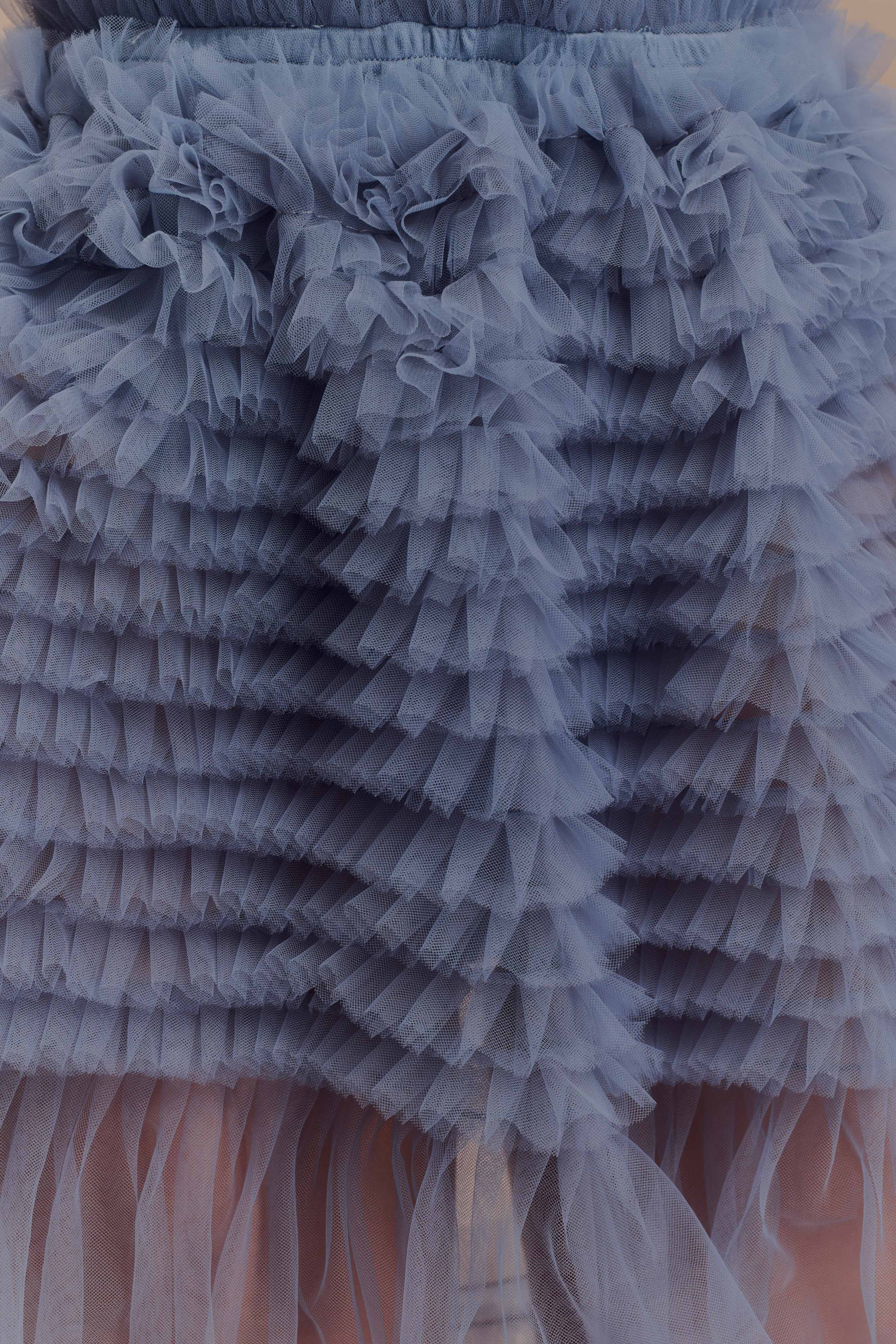 Minka Mesh Ruffle Halter Maxi Dress - Dusty Blue、mySite、solidvoid