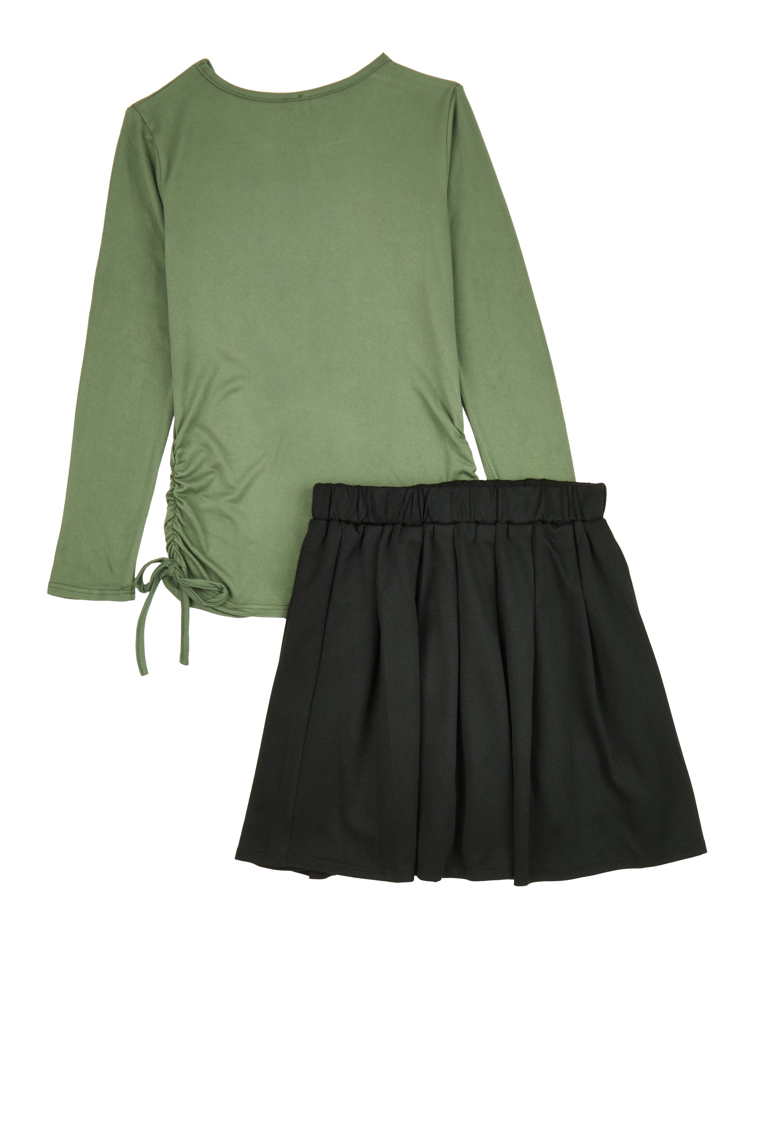 Girls Rhinestone Nope Not Today Top and Pleated Skirt、mySite、camillekostekn