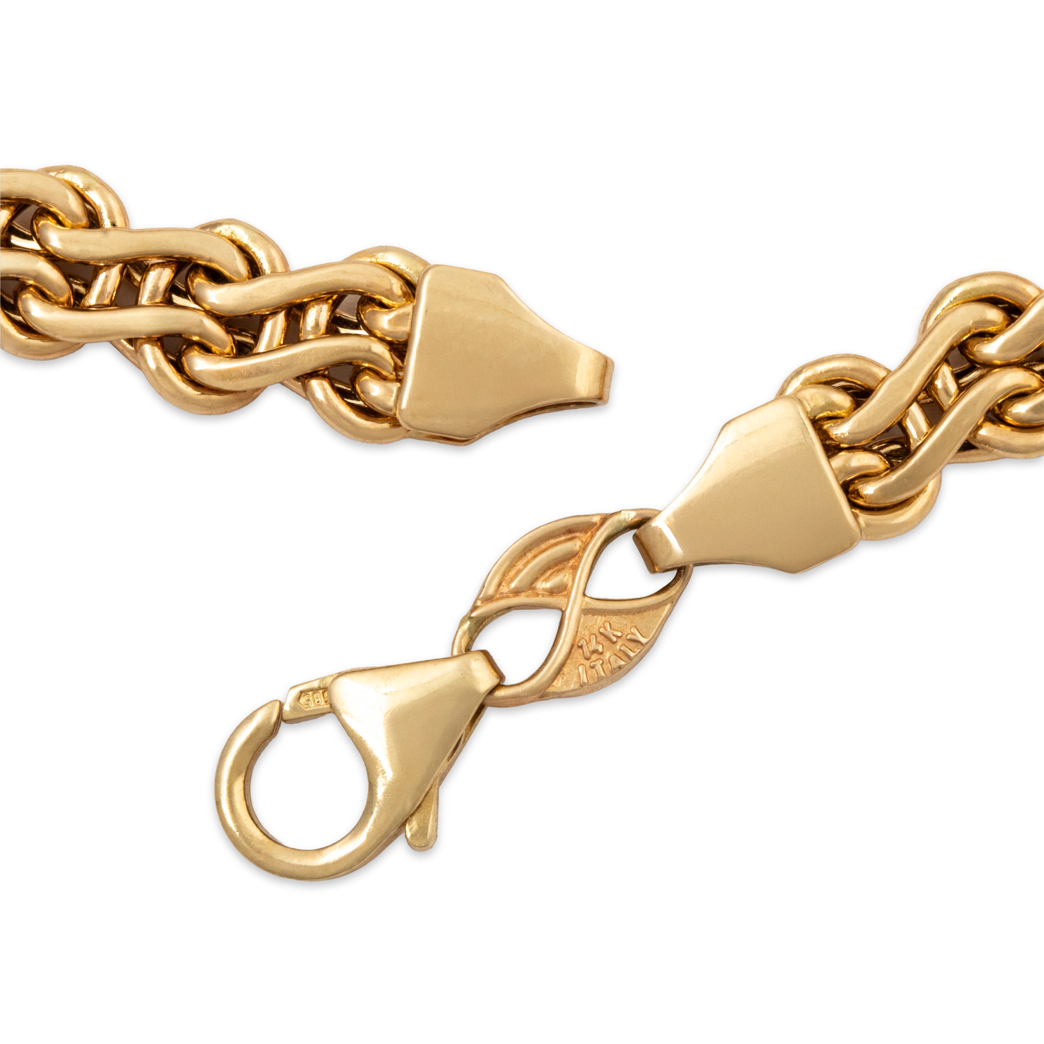 Vintage 14k Yellow Gold Double Serpentine Chain Link Statement Necklace 17、mySite、hinf8tx79