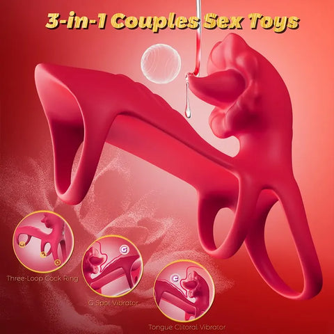 Triple-Ring Vibrating Cock Sleeve with App
