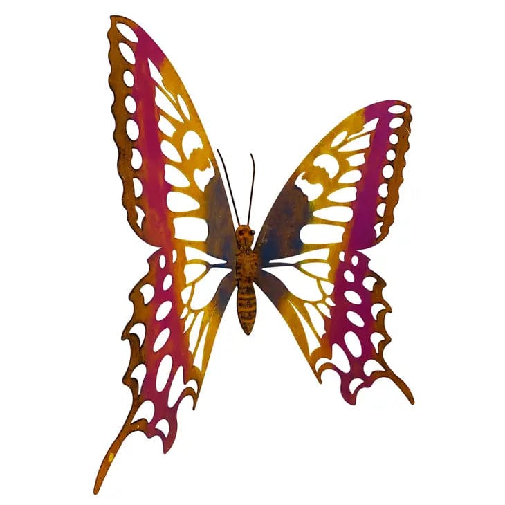 Large Swallowtail Butterfly Metal Rustic Indoor or Outdoor Wall Decor、mySite、g9winljtr