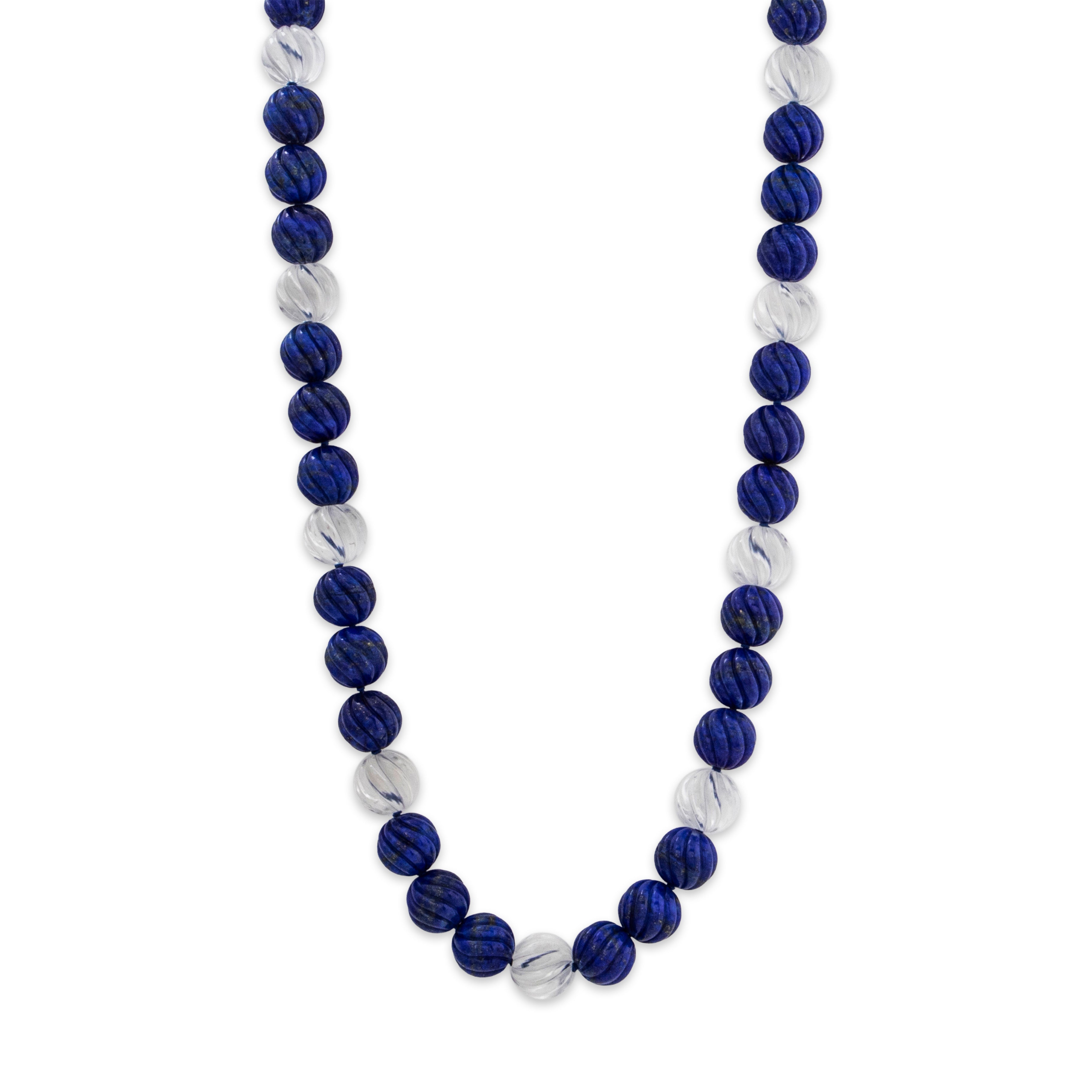 Abbott & Oaks 18k Yellow Gold Carved Lapis Crystal Necklace 24.5、mySite、hinf8tx79