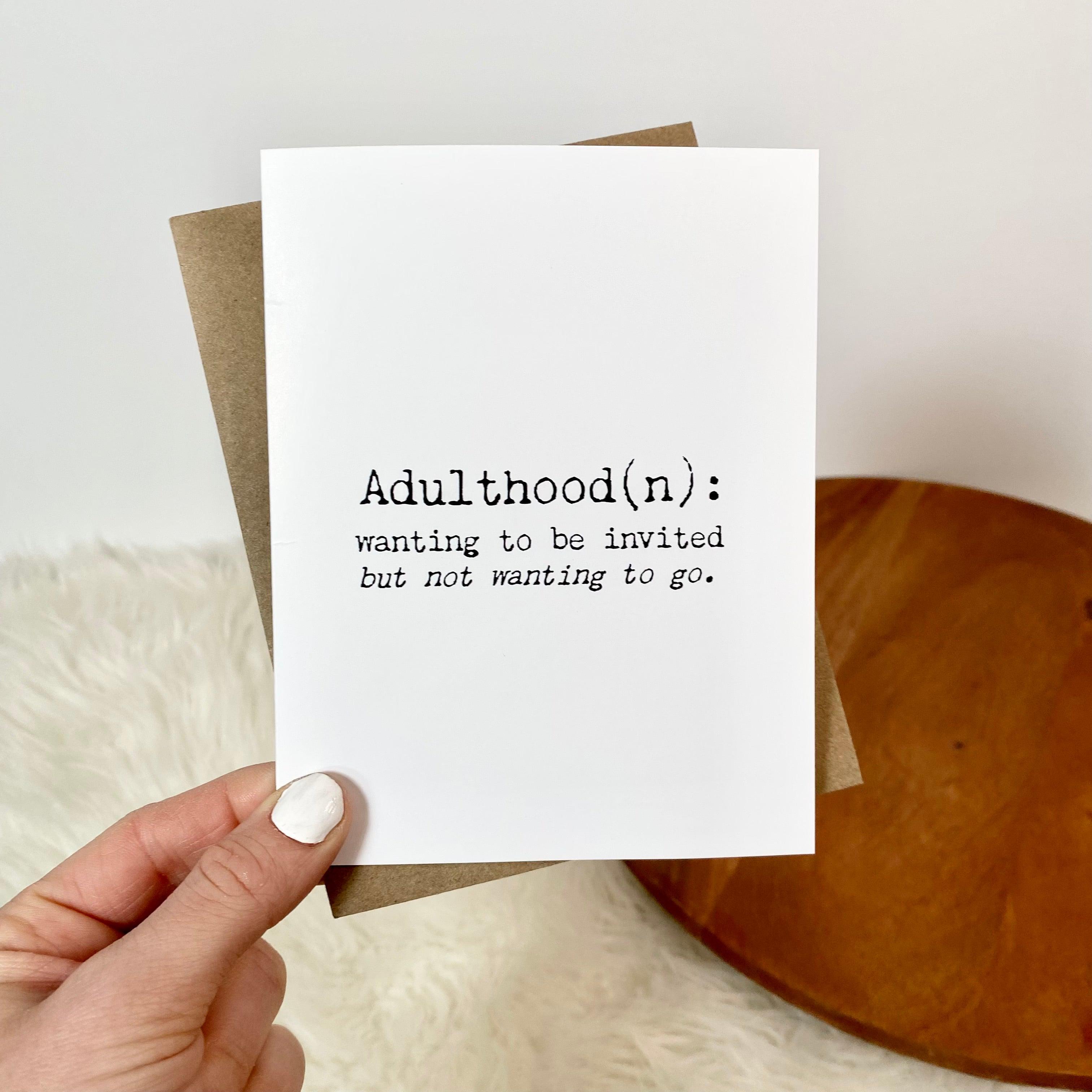 Definition Of Adulthood Funny Birthday Card、mySite、ghnorth