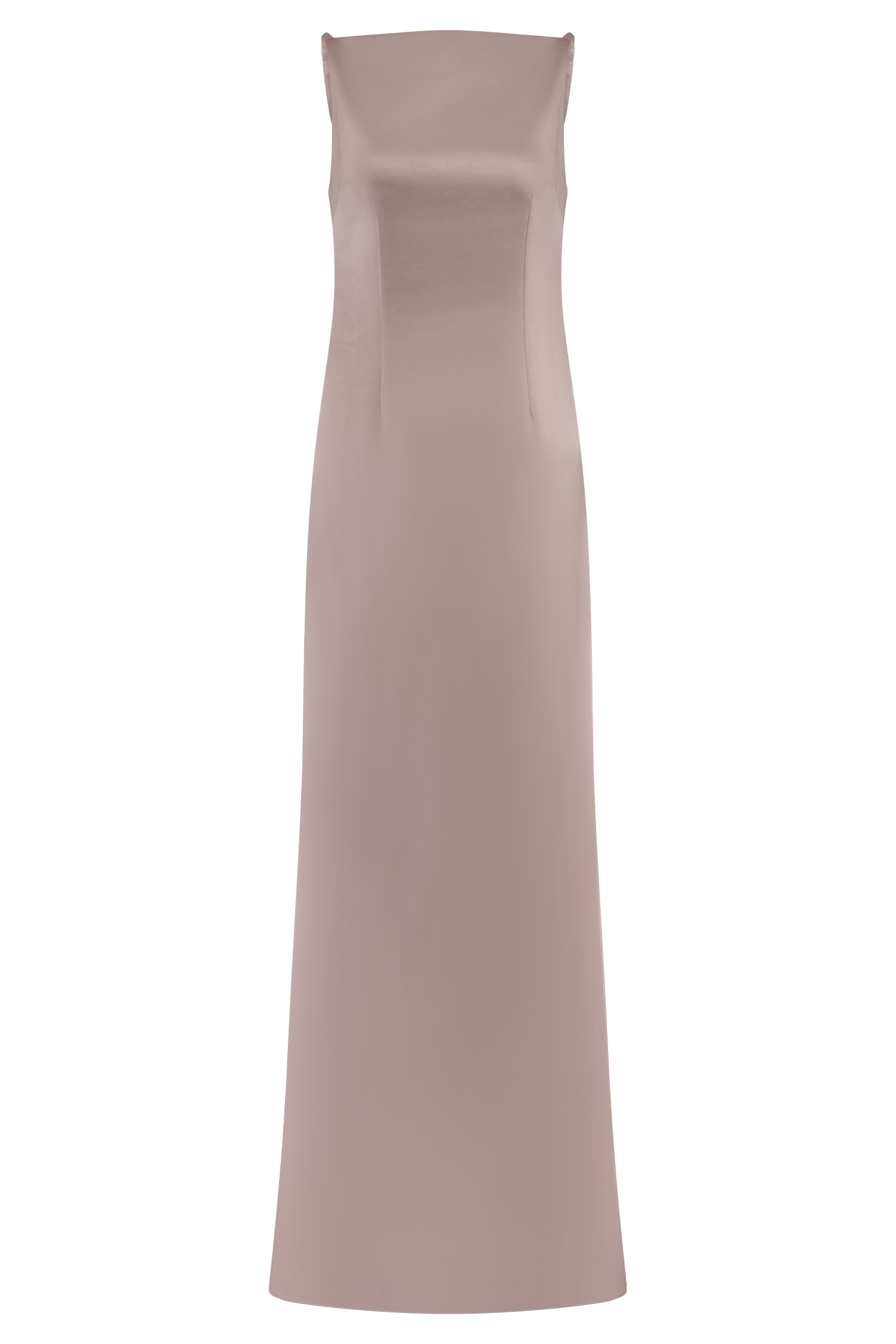 Violet Sleeveless Satin Maxi Dress - Soft Pink、mySite、solidvoid