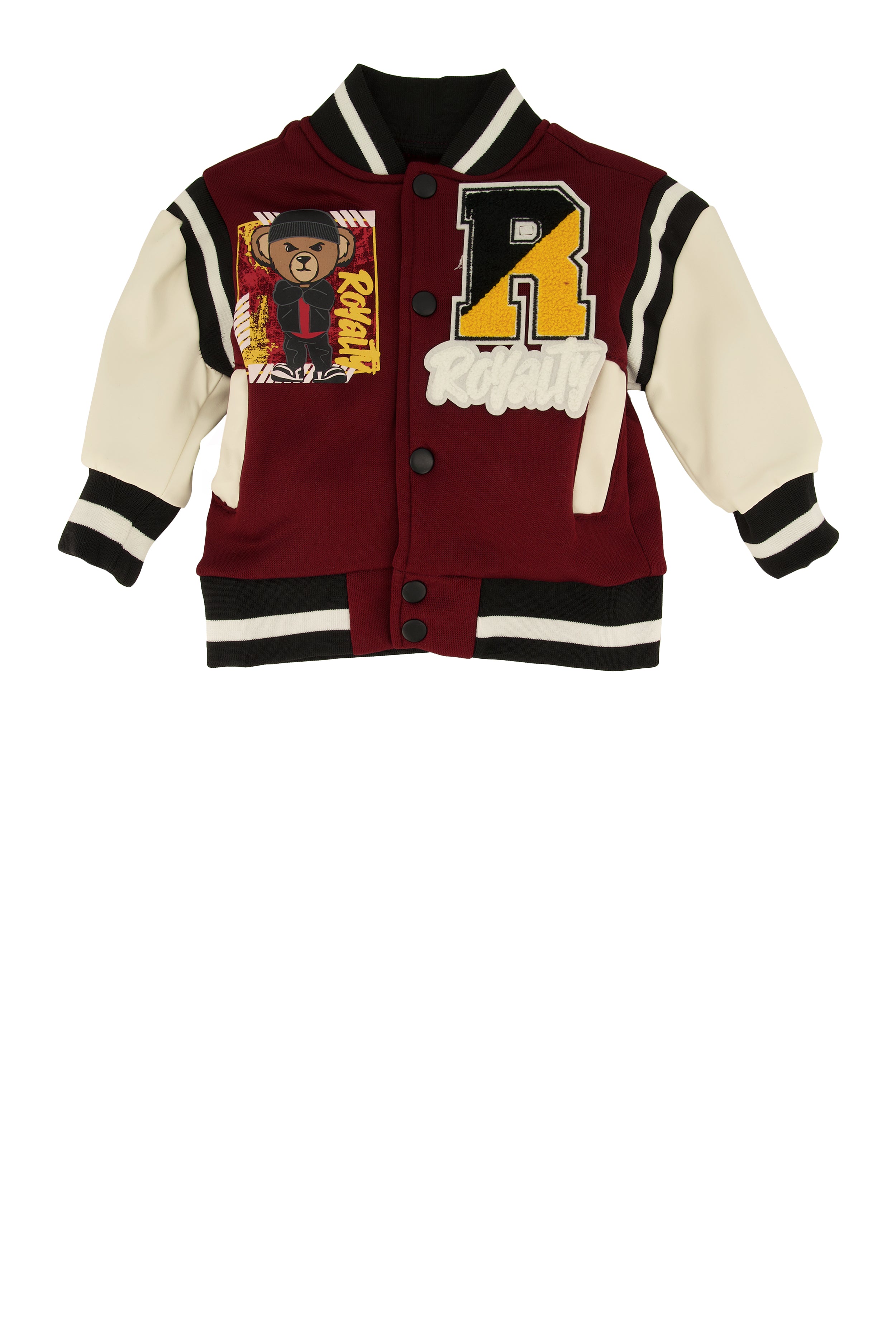 Baby Boys 0-9M Royalty Chenille Patch Graphic Varsity Jacket、mySite、camillekostekn