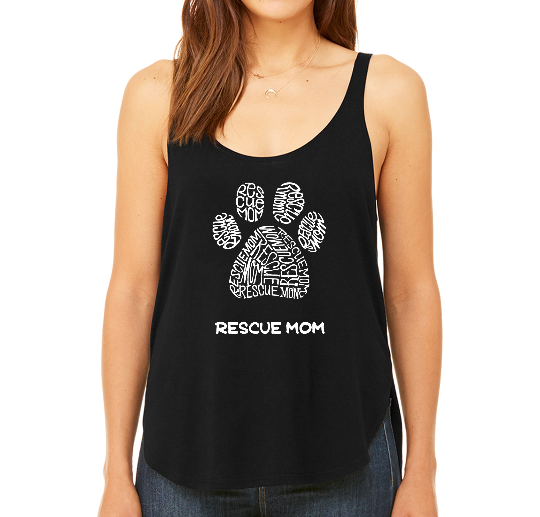 Rescue Mom - Women's Premium Word Art Flowy Tank Top、mySite、camillekostekn